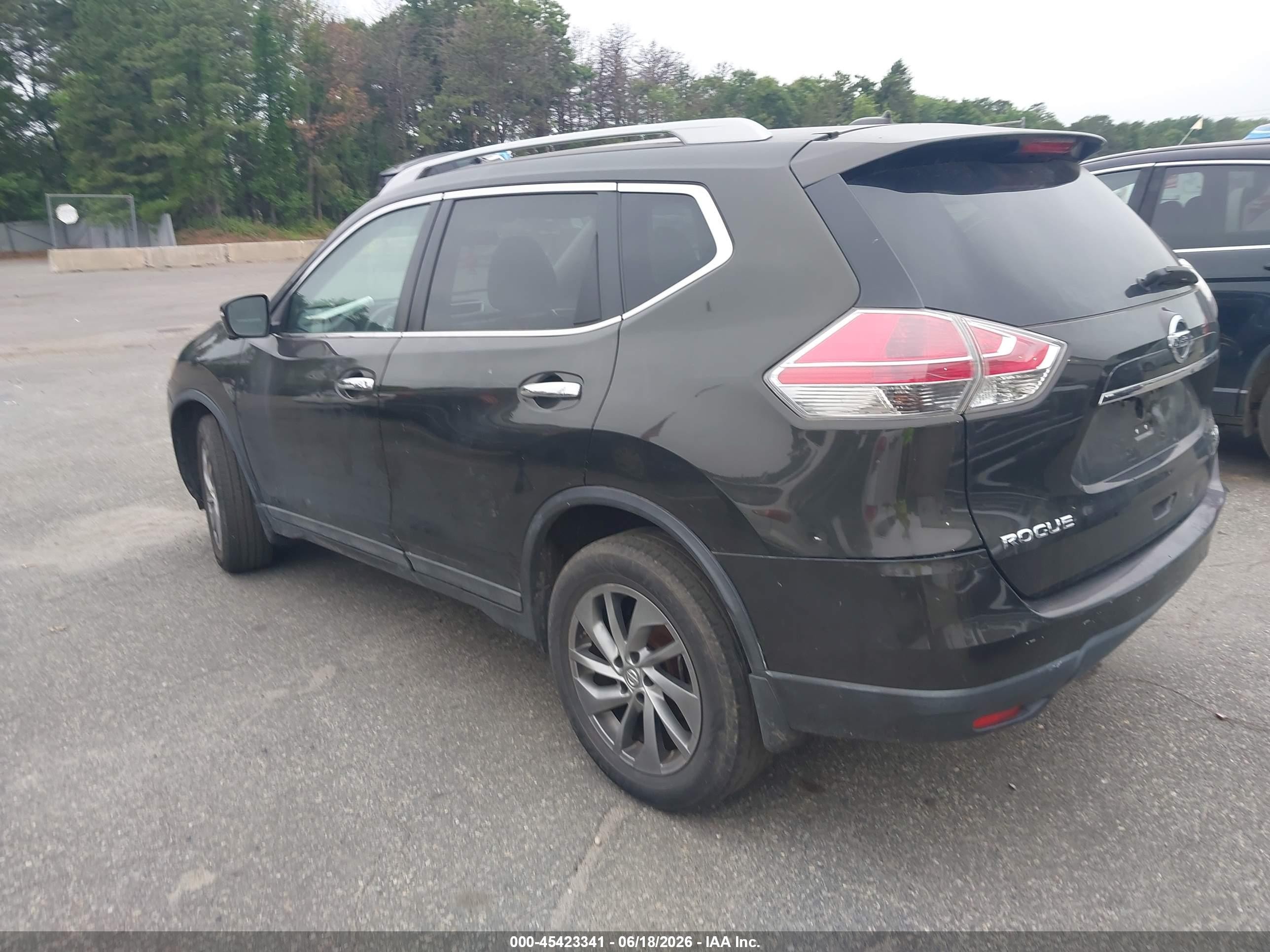 2015 Nissan Rogue Sl Black vin: 5N1AT2MV6FC911207