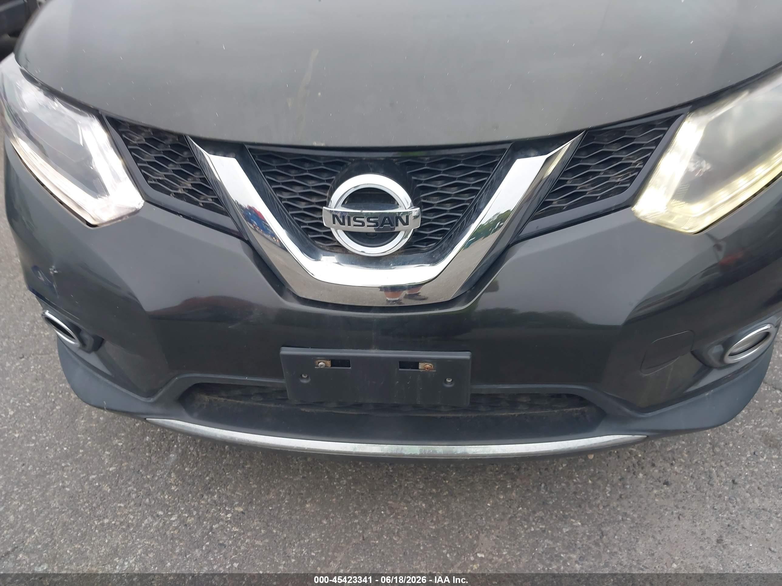 2015 Nissan Rogue Sl Black vin: 5N1AT2MV6FC911207