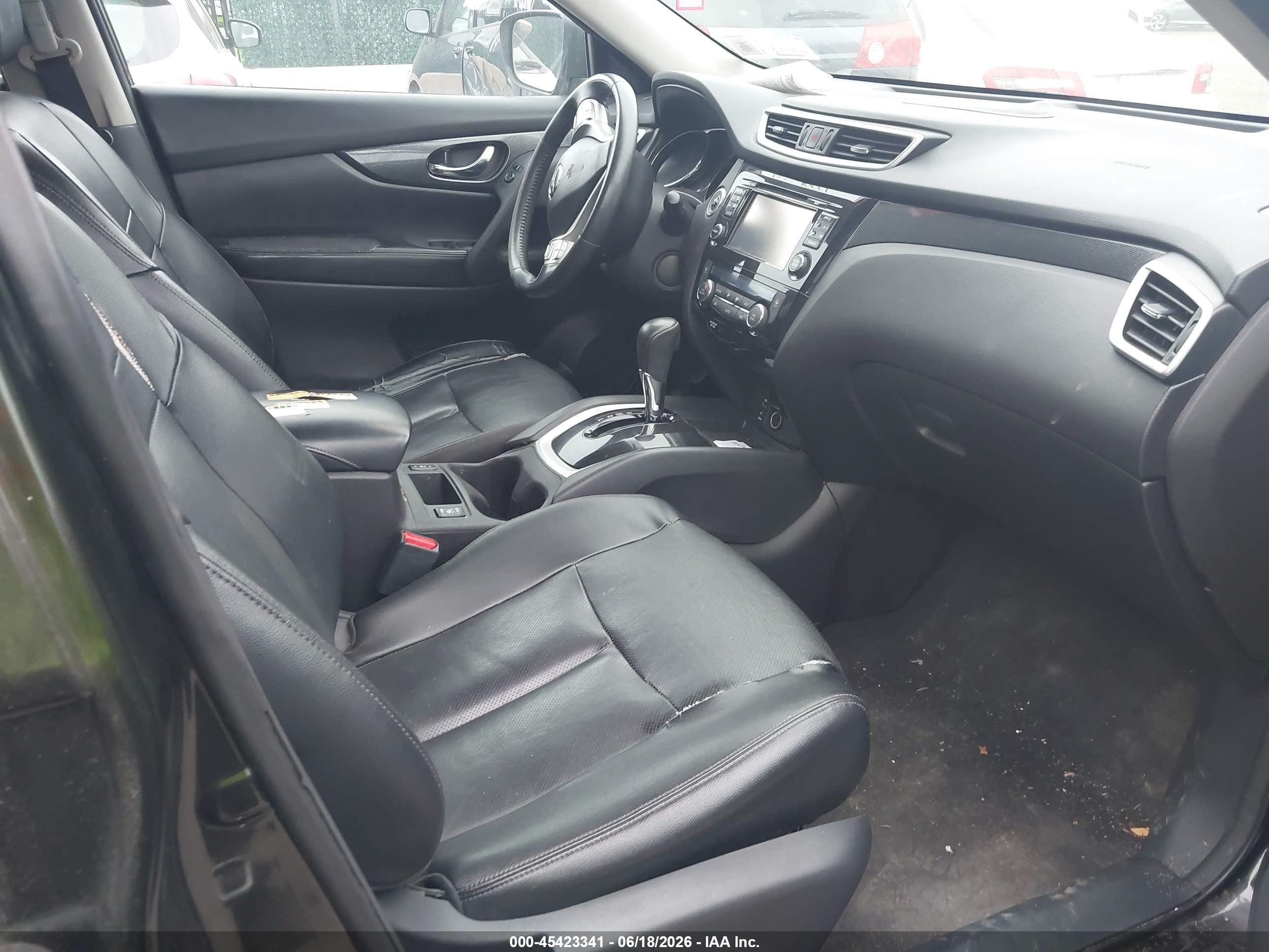 2015 Nissan Rogue Sl Black vin: 5N1AT2MV6FC911207