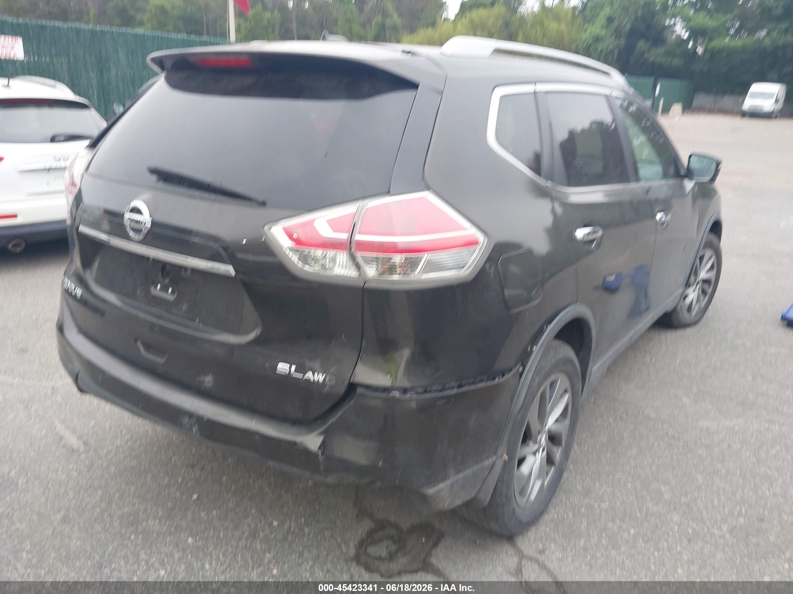 2015 Nissan Rogue Sl Black vin: 5N1AT2MV6FC911207
