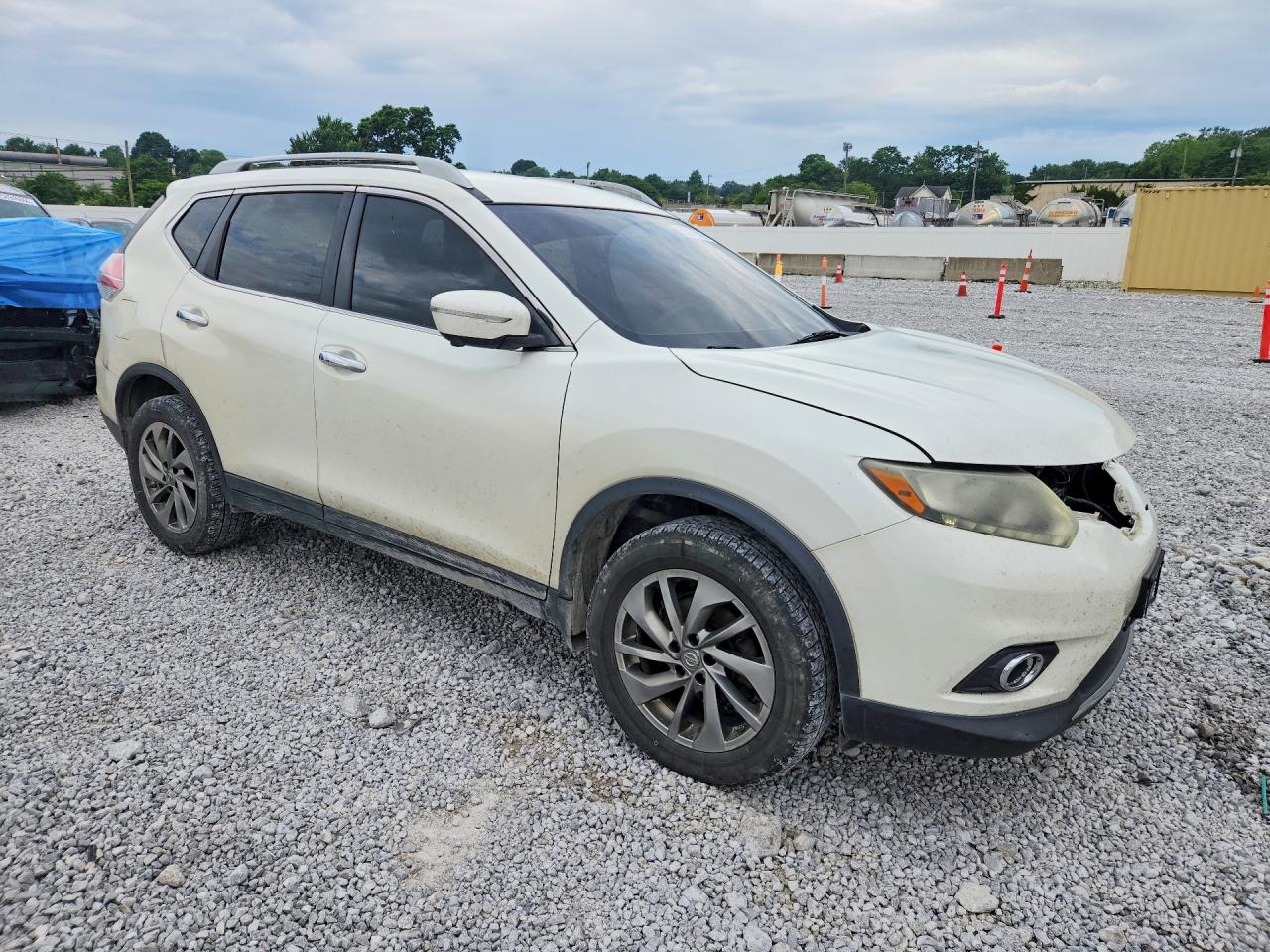 2015 Nissan Rogue Sl White vin: 5N1AT2MV6FC911675