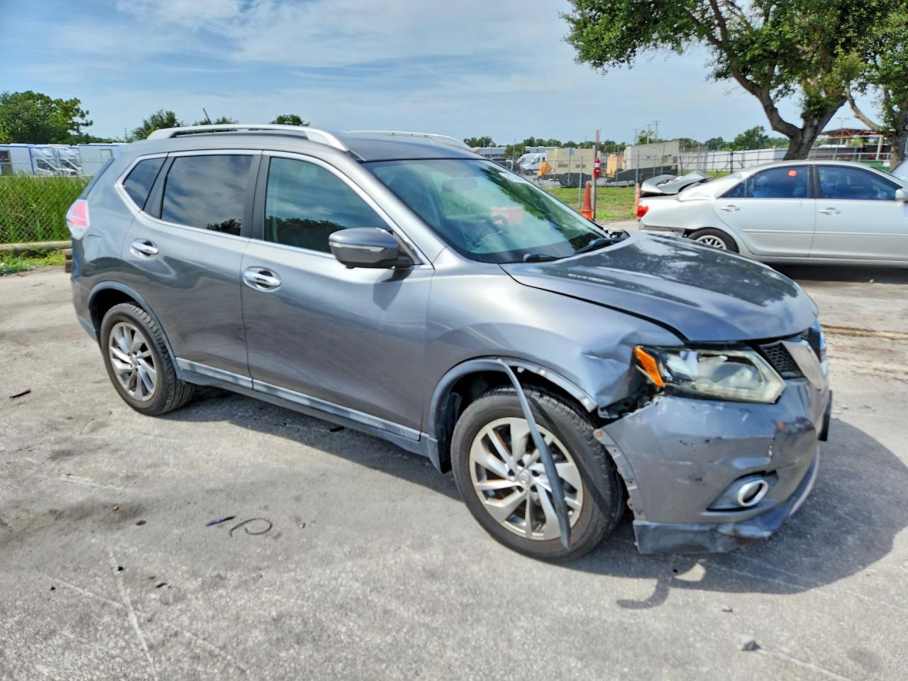 2015 Nissan Rogue Sl Серый vin: 5N1AT2MV6FC916584