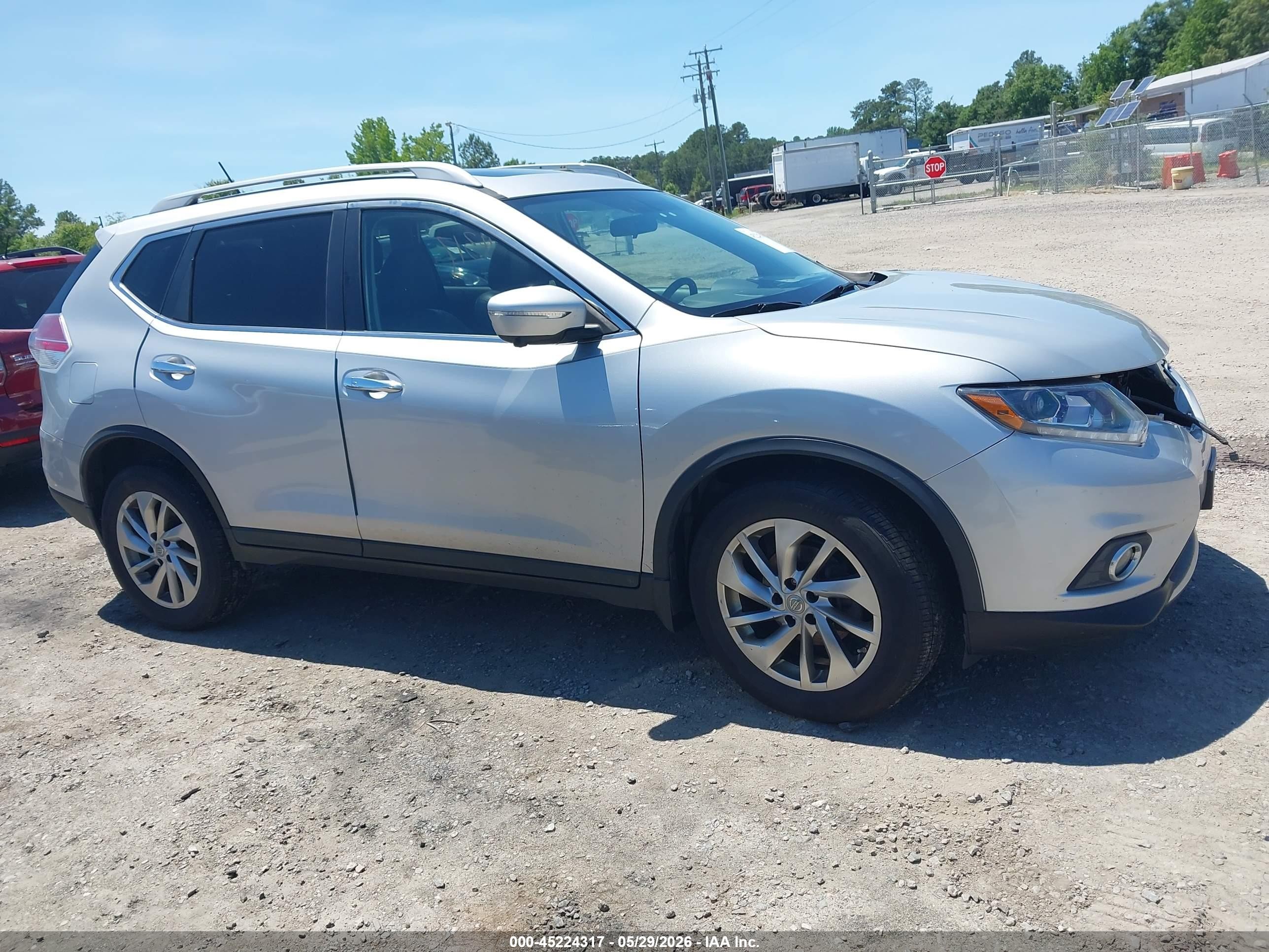 2015 Nissan Rogue Sl Silver vin: 5N1AT2MV6FC916598