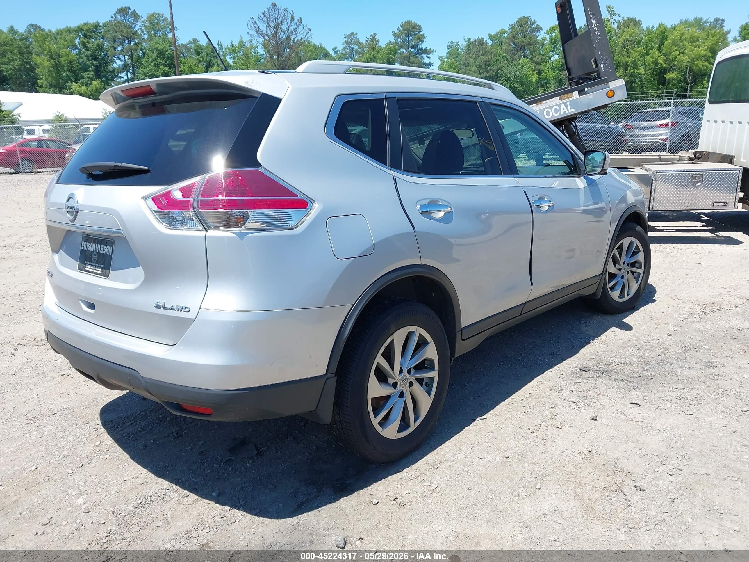 2015 Nissan Rogue Sl Silver vin: 5N1AT2MV6FC916598