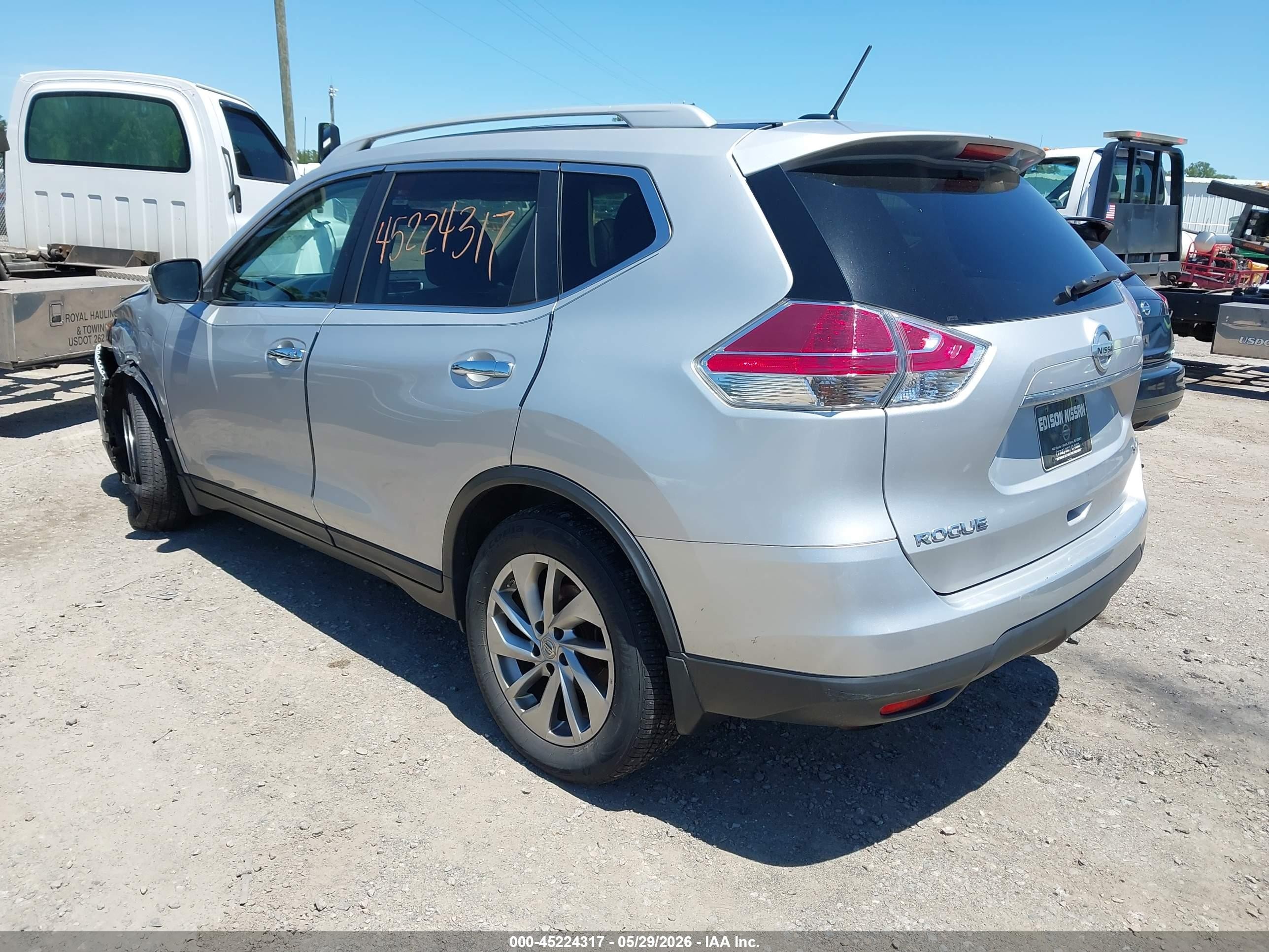 2015 Nissan Rogue Sl Silver vin: 5N1AT2MV6FC916598