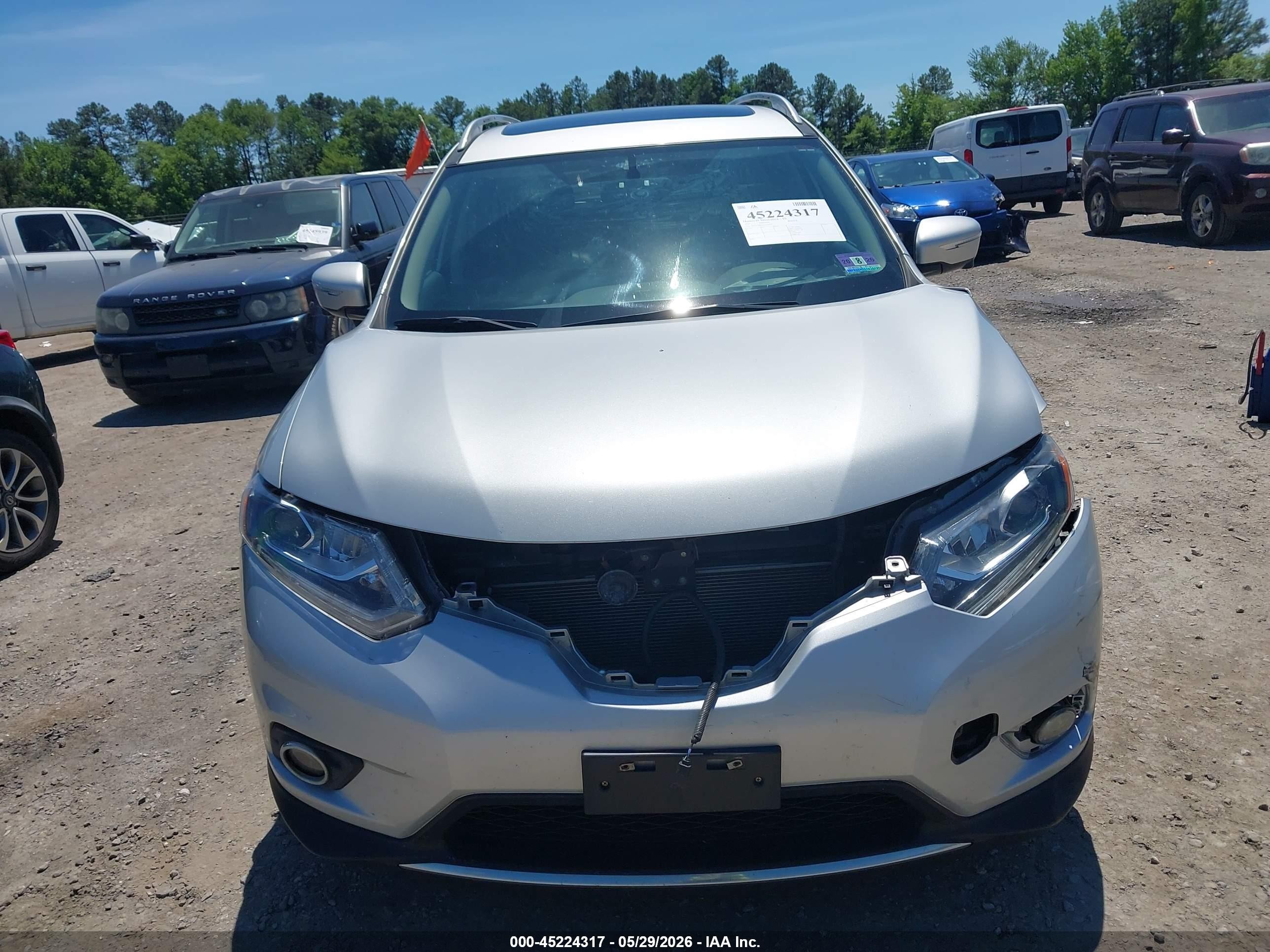 2015 Nissan Rogue Sl Silver vin: 5N1AT2MV6FC916598