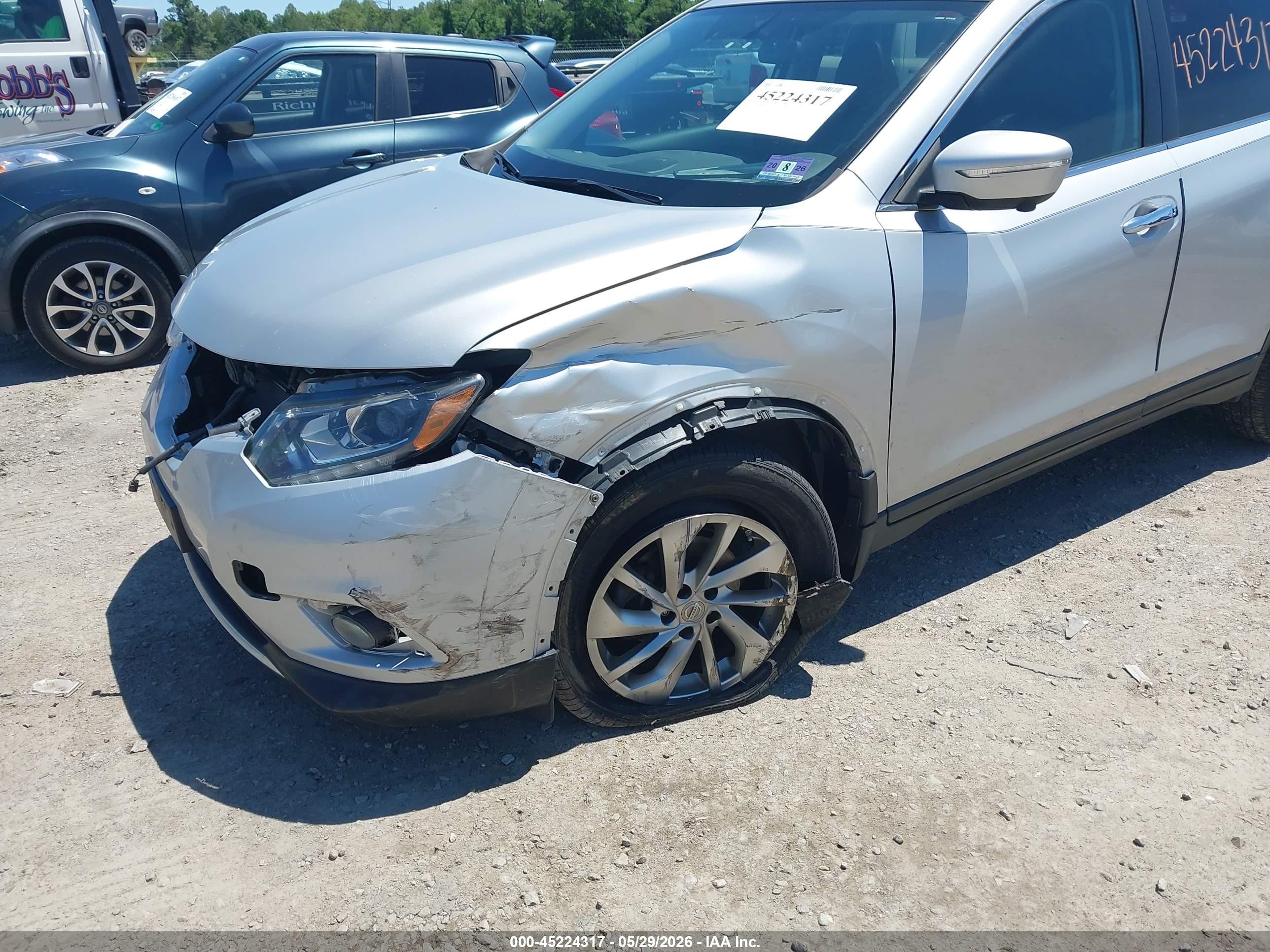2015 Nissan Rogue Sl Silver vin: 5N1AT2MV6FC916598