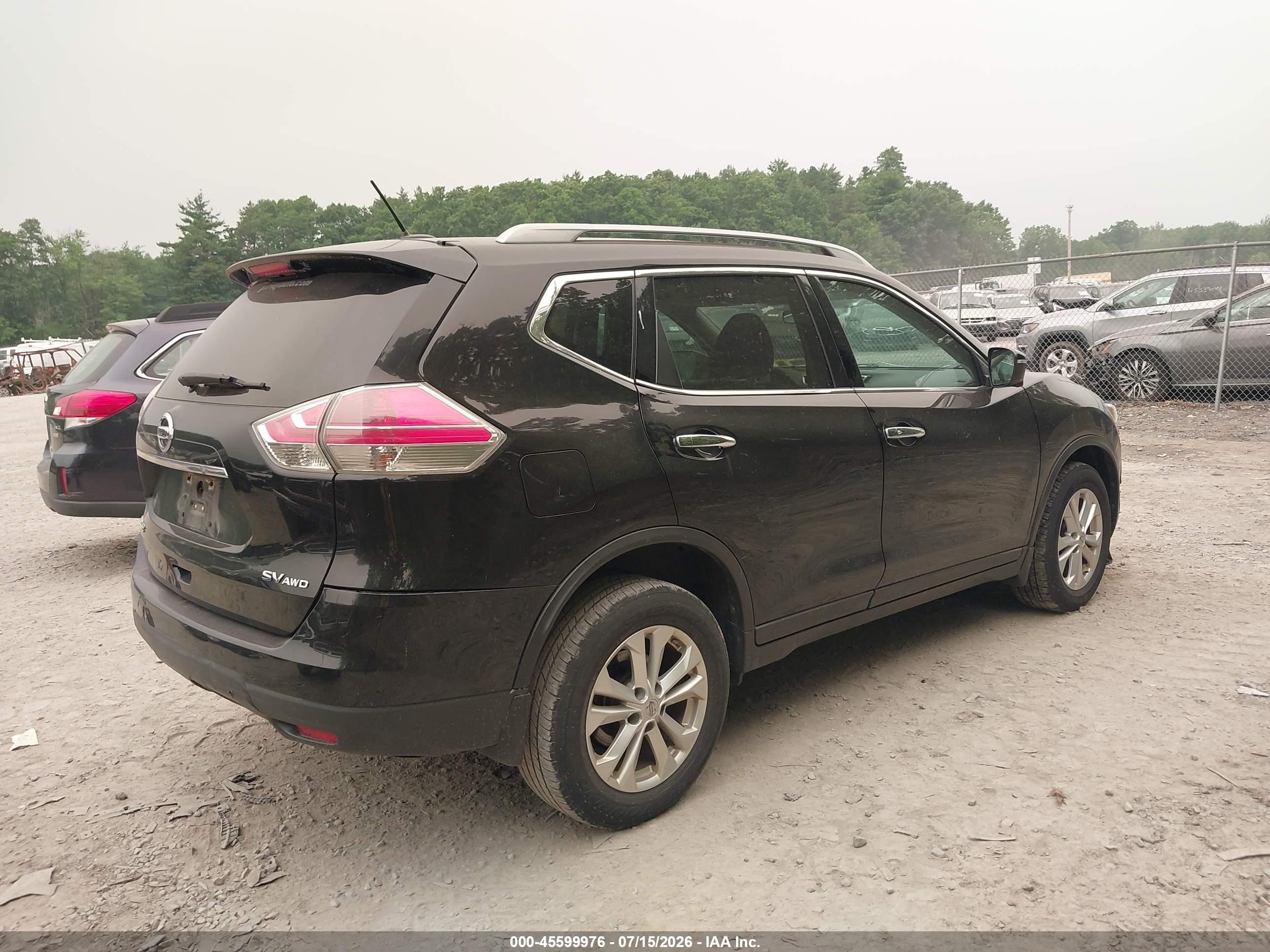 2015 Nissan Rogue Sv Black vin: 5N1AT2MV6FC922482