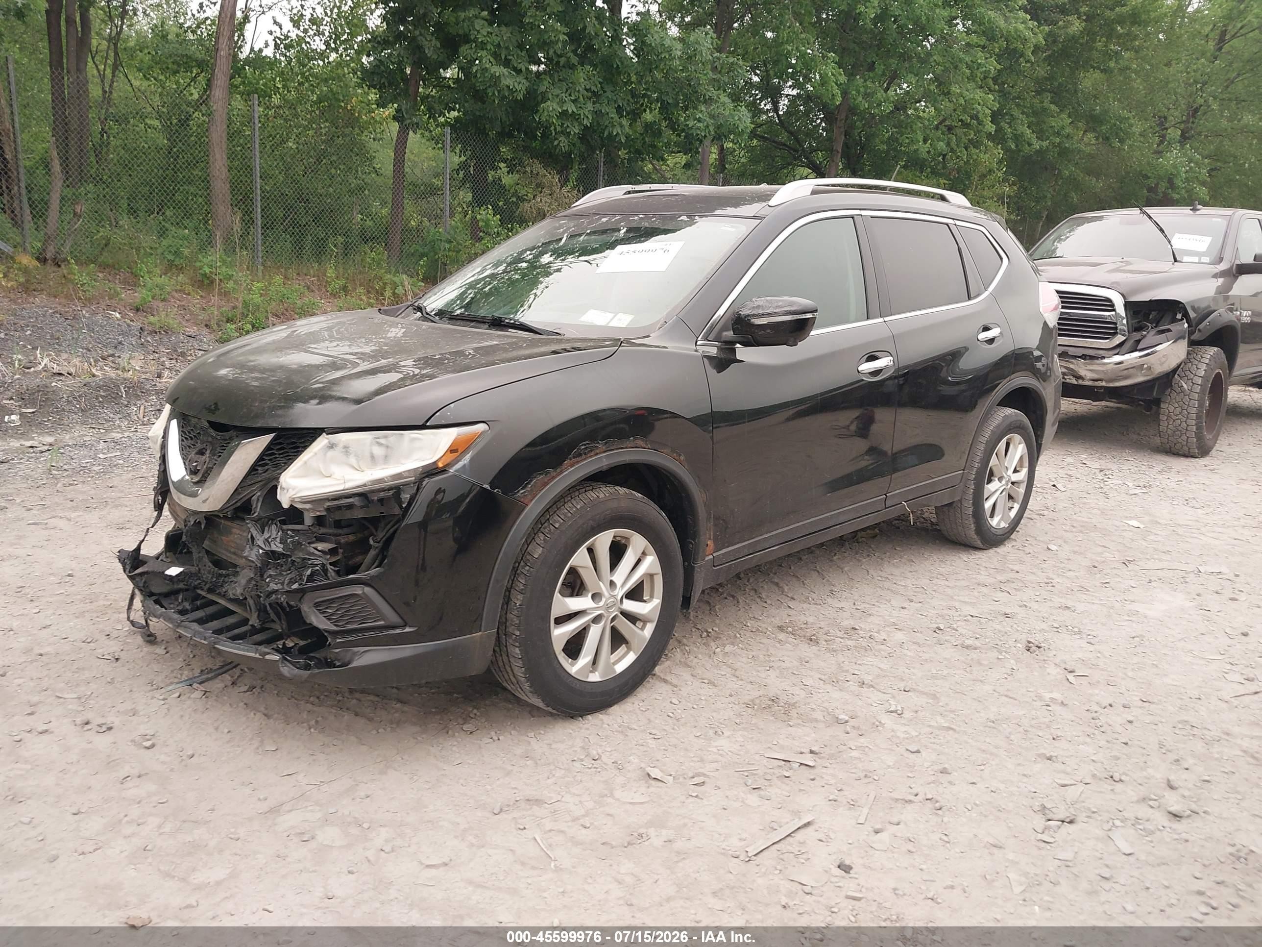 2015 Nissan Rogue Sv Black vin: 5N1AT2MV6FC922482