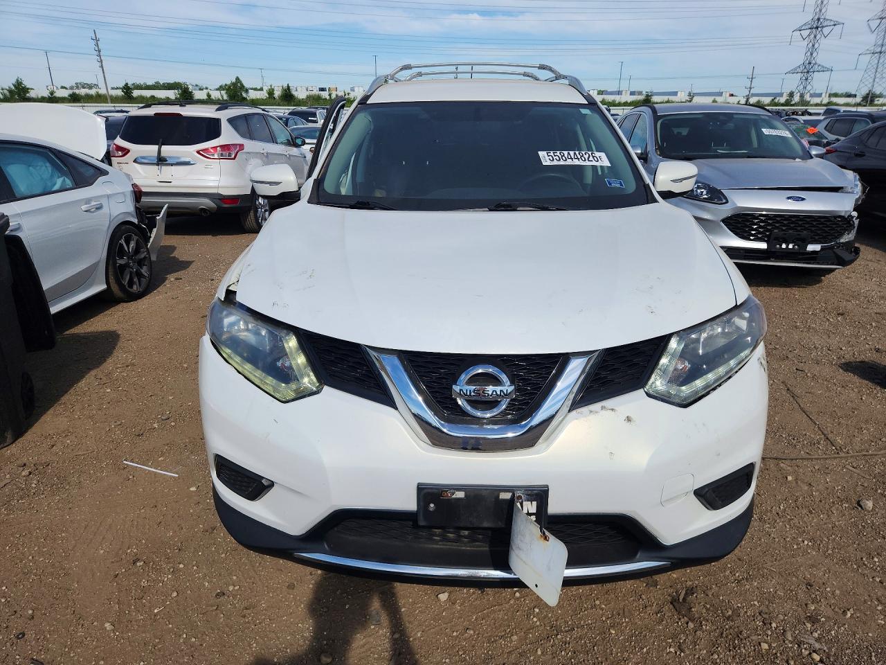 2014 Nissan Rogue Sv White vin: 5N1AT2MV7EC756391