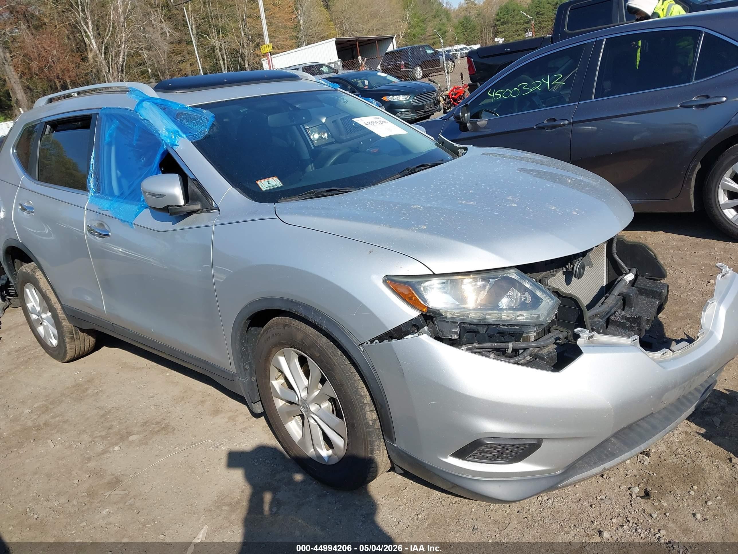 2014 Nissan Rogue Sv Silver vin: 5N1AT2MV7EC758237