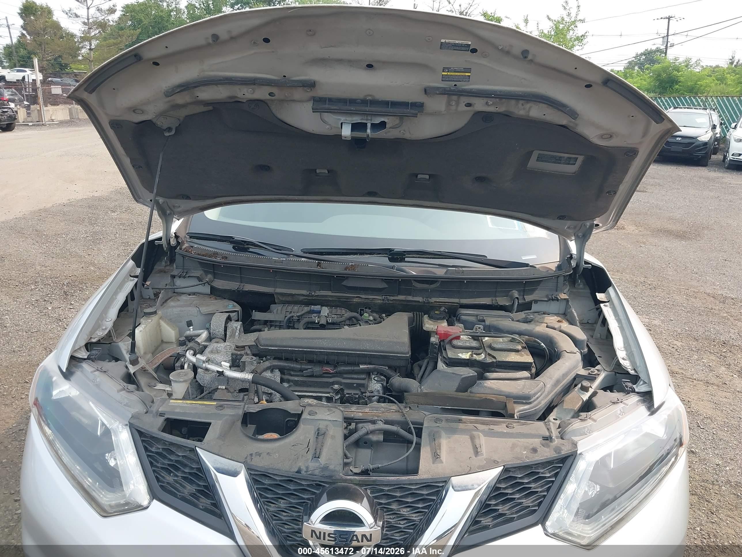 2014 Nissan Rogue Sv Silver vin: 5N1AT2MV7EC758853