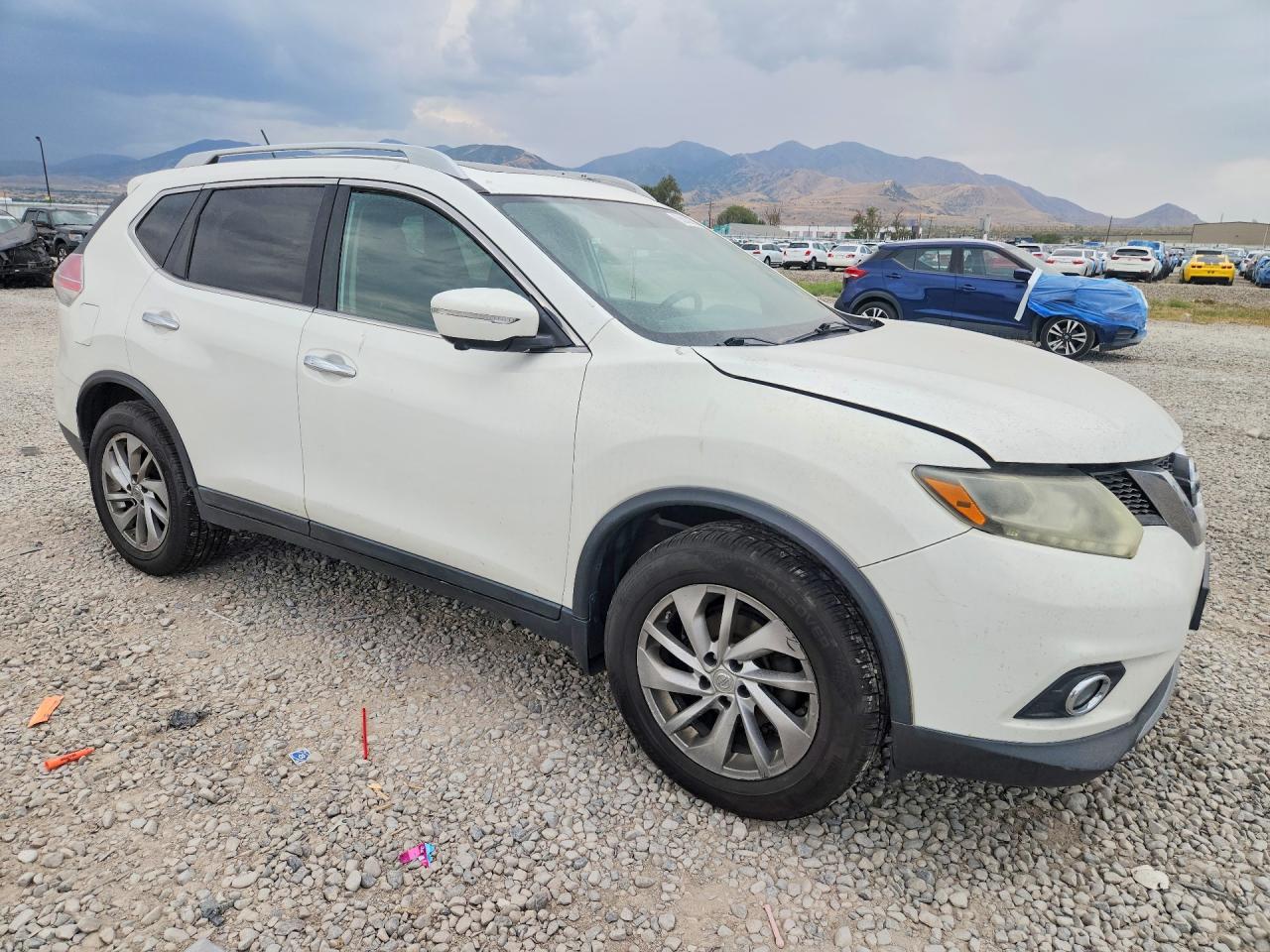 2014 Nissan Rogue Sl White vin: 5N1AT2MV7EC768363