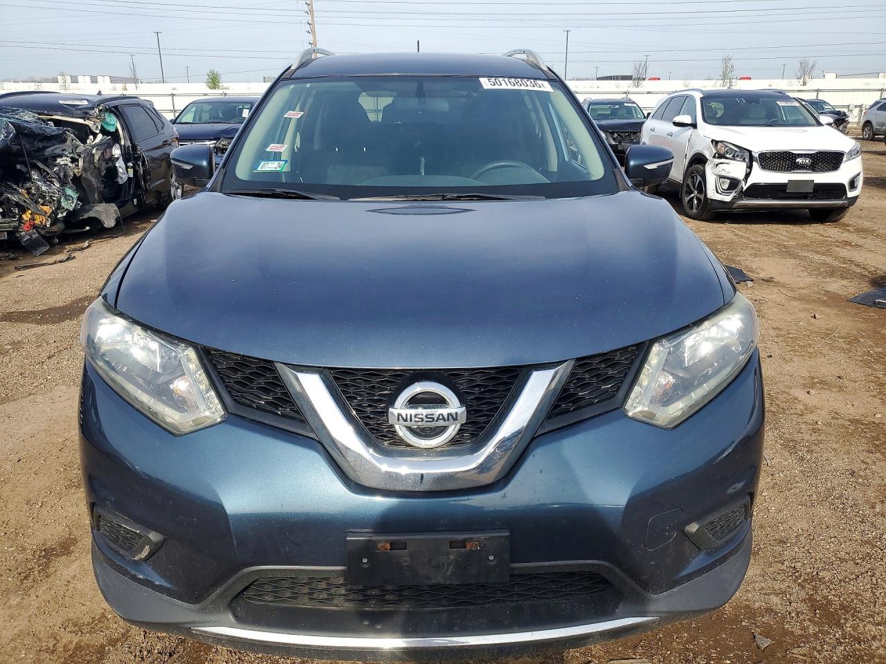 2014 Nissan Rogue Sv Синий vin: 5N1AT2MV7EC780240