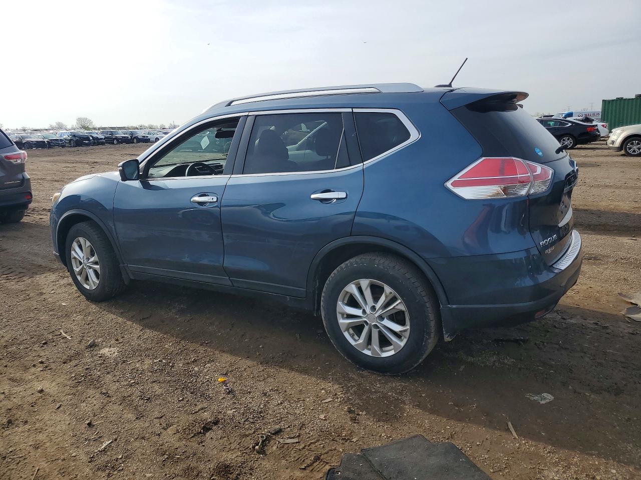 2014 Nissan Rogue Sv Синий vin: 5N1AT2MV7EC780240