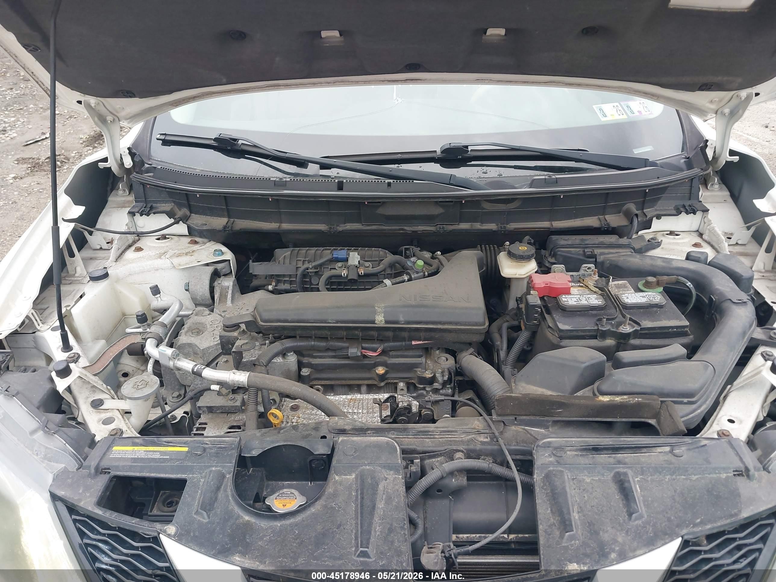 2014 Nissan Rogue Sv White vin: 5N1AT2MV7EC799595