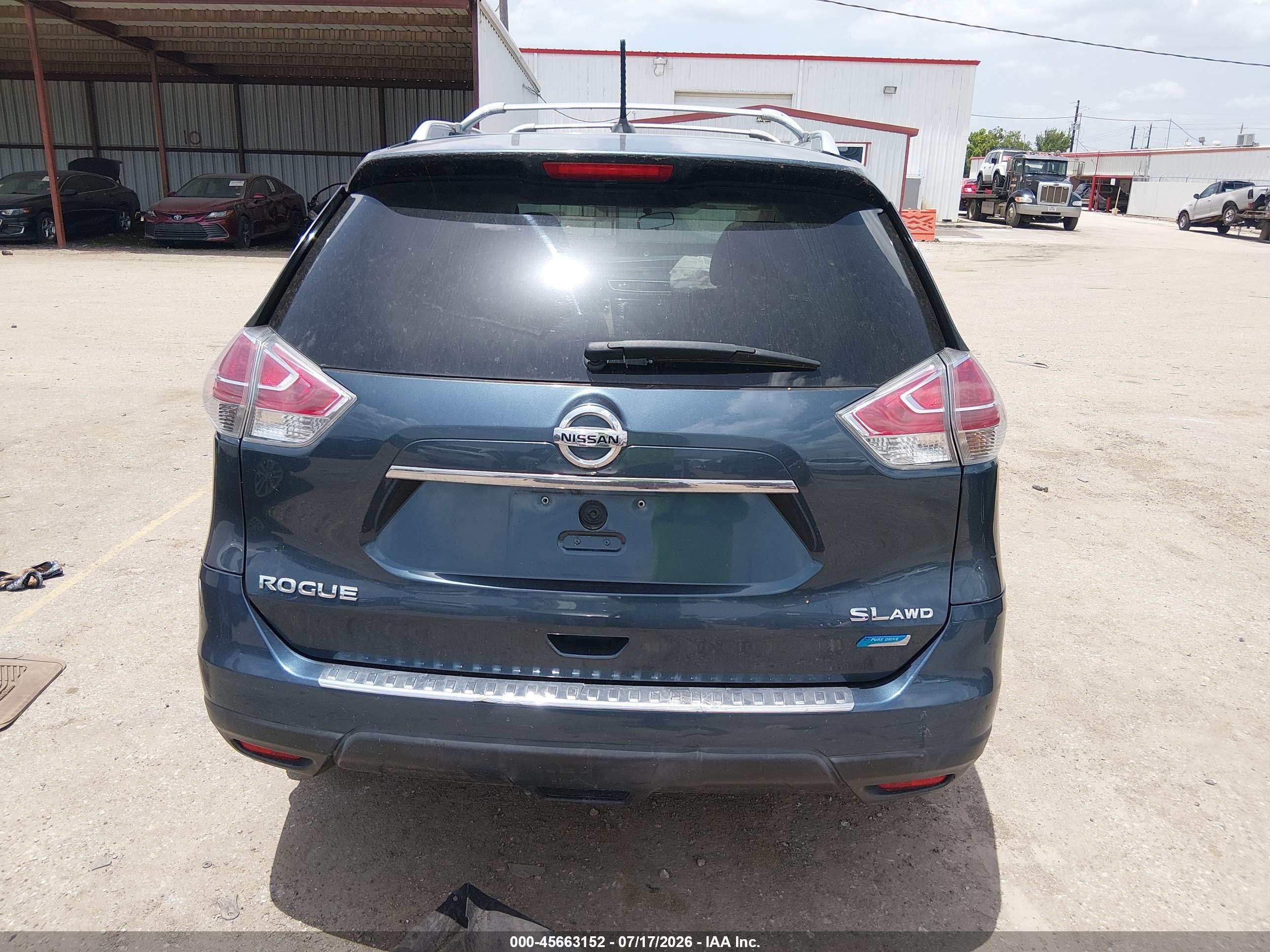 2014 Nissan Rogue Sl Blue vin: 5N1AT2MV7EC806349
