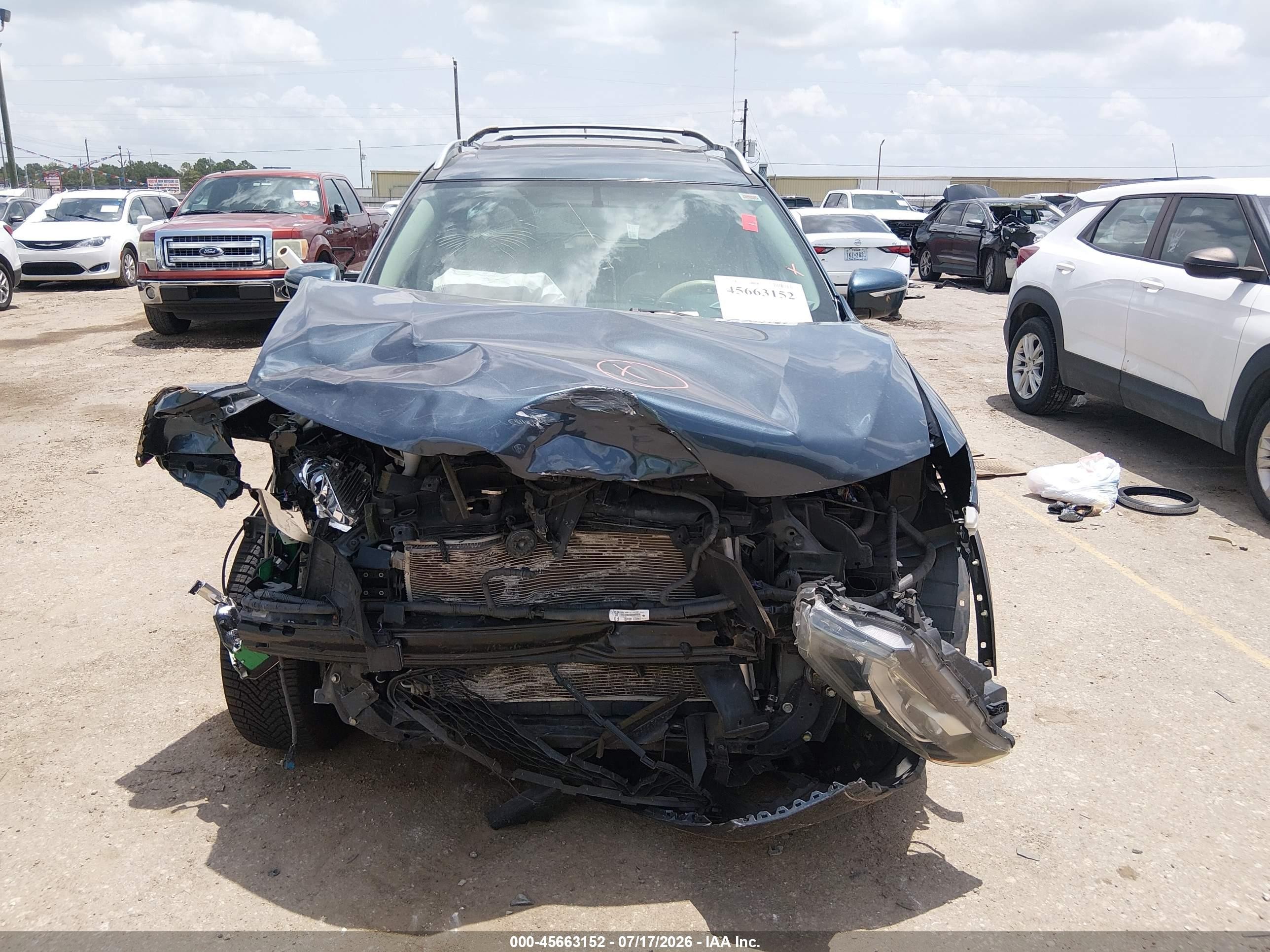 2014 Nissan Rogue Sl Blue vin: 5N1AT2MV7EC806349