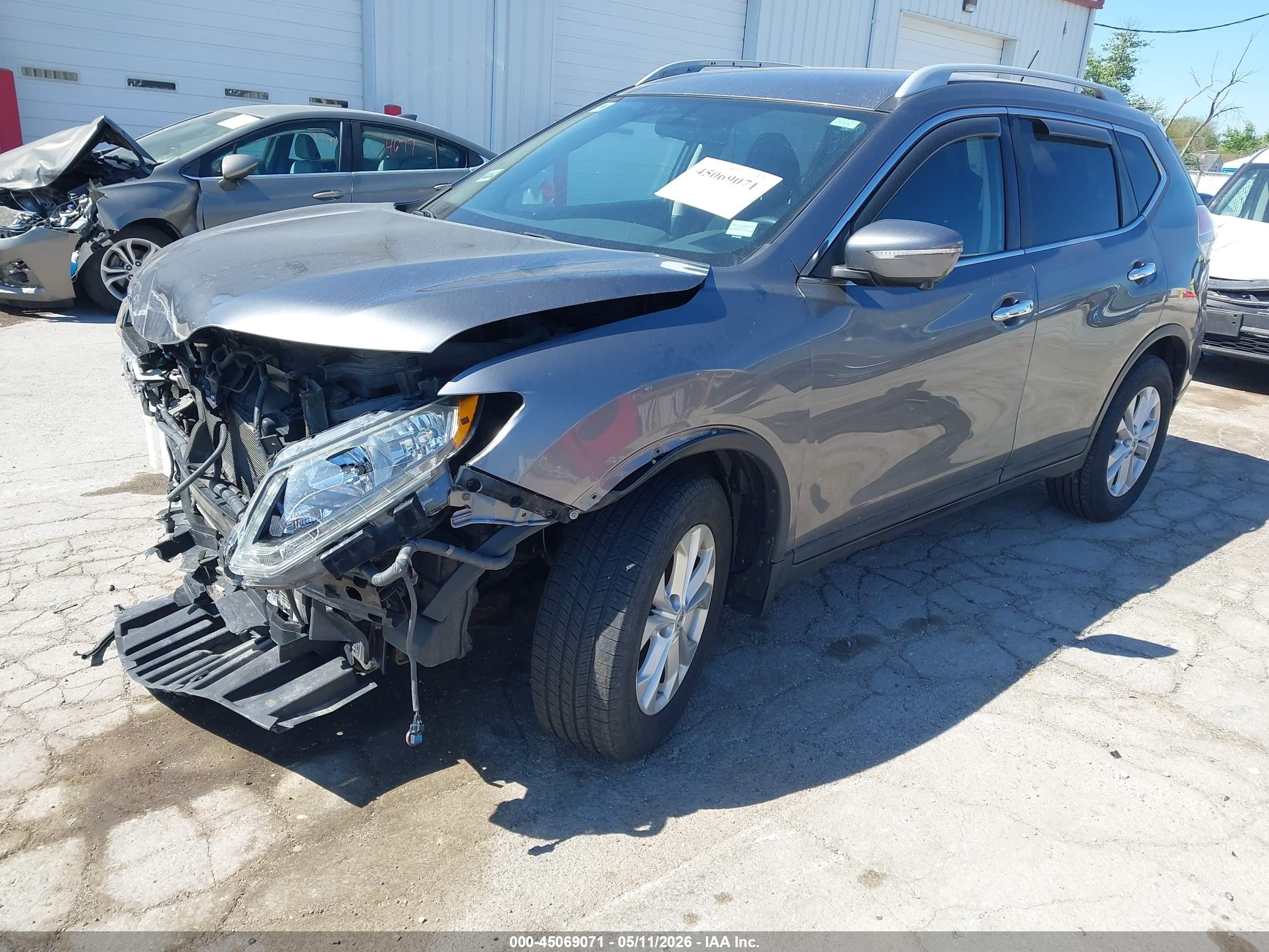 2014 Nissan Rogue Sv Gray vin: 5N1AT2MV7EC806562