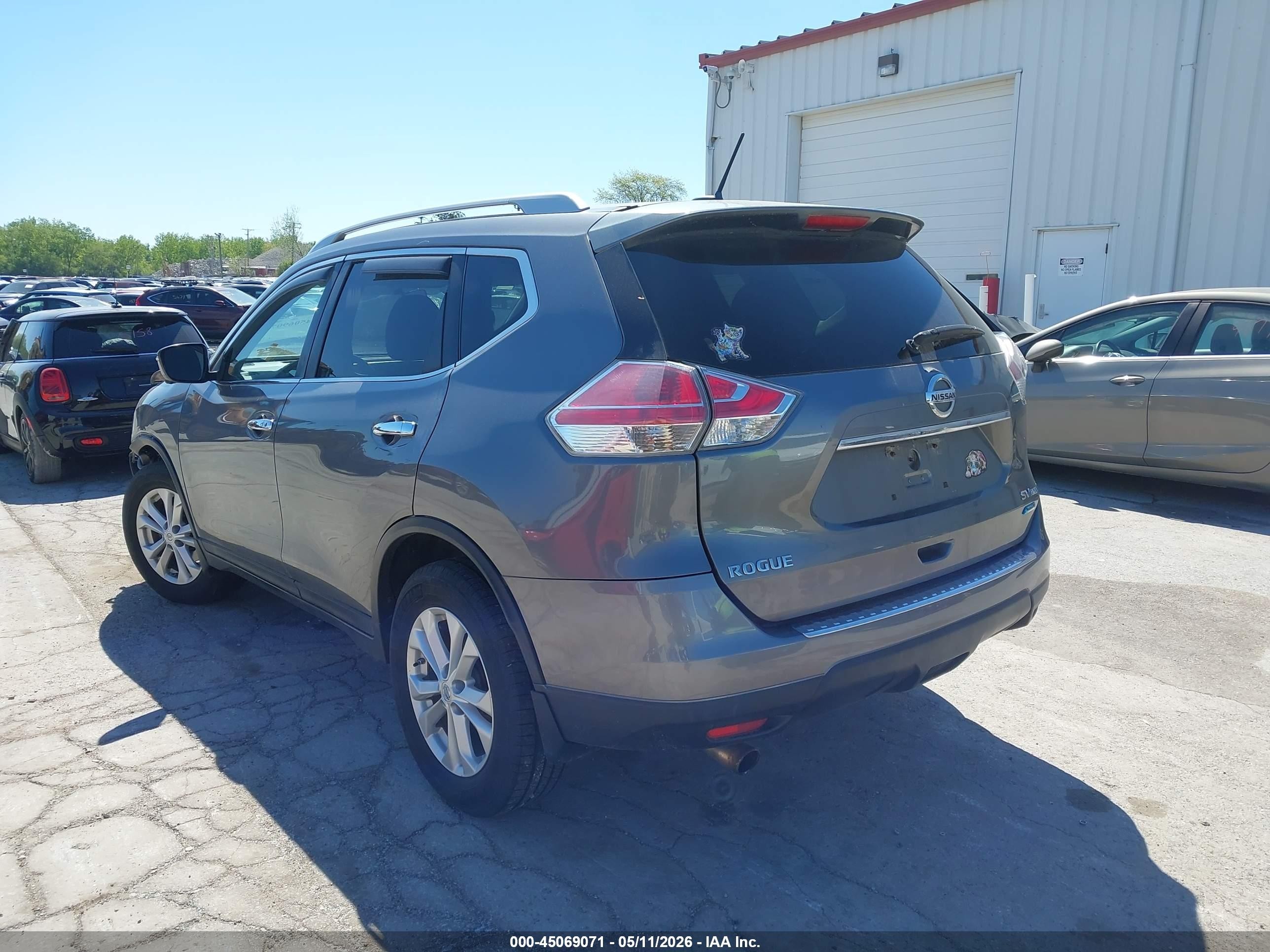 2014 Nissan Rogue Sv Gray vin: 5N1AT2MV7EC806562