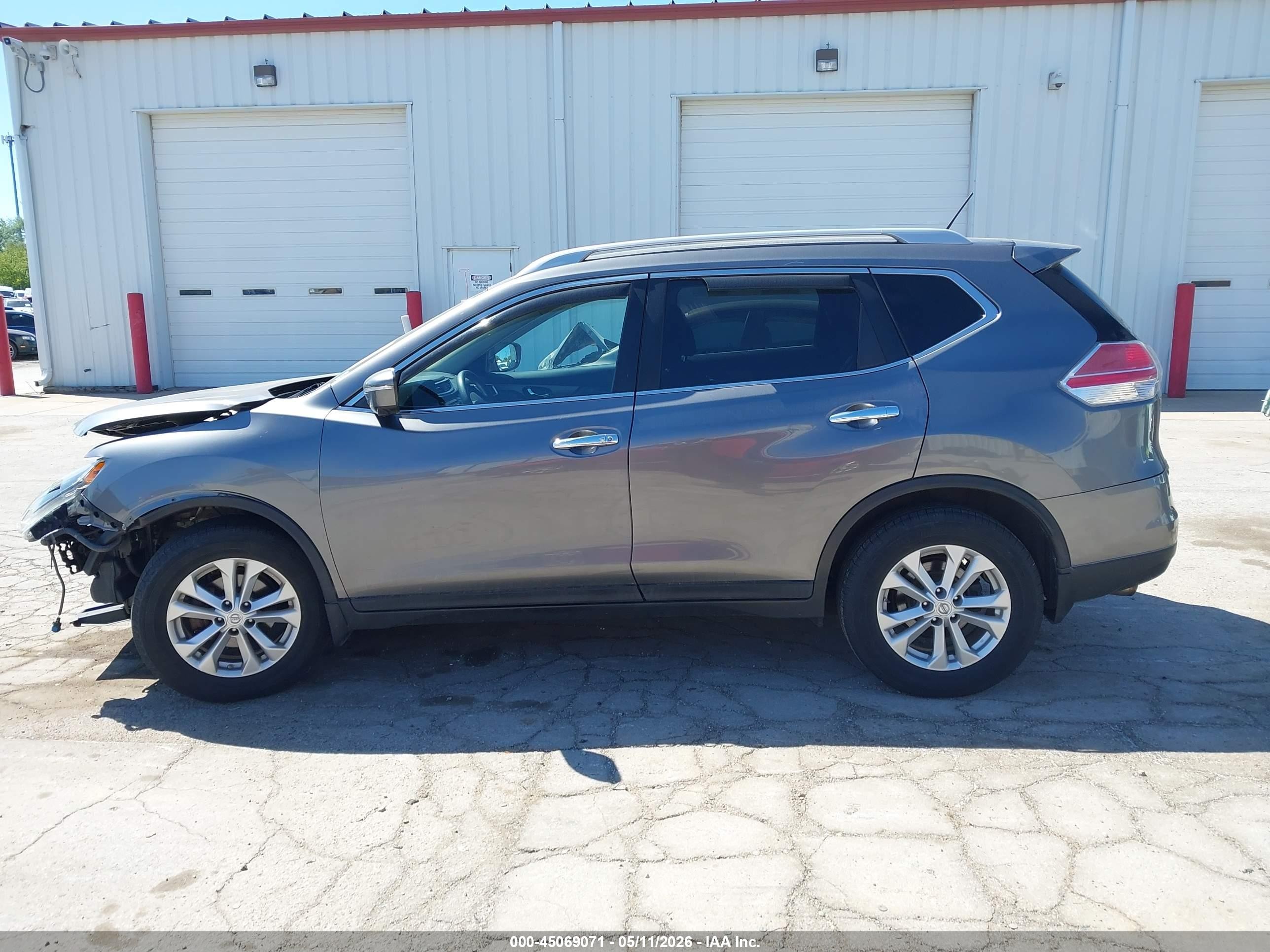 2014 Nissan Rogue Sv Gray vin: 5N1AT2MV7EC806562
