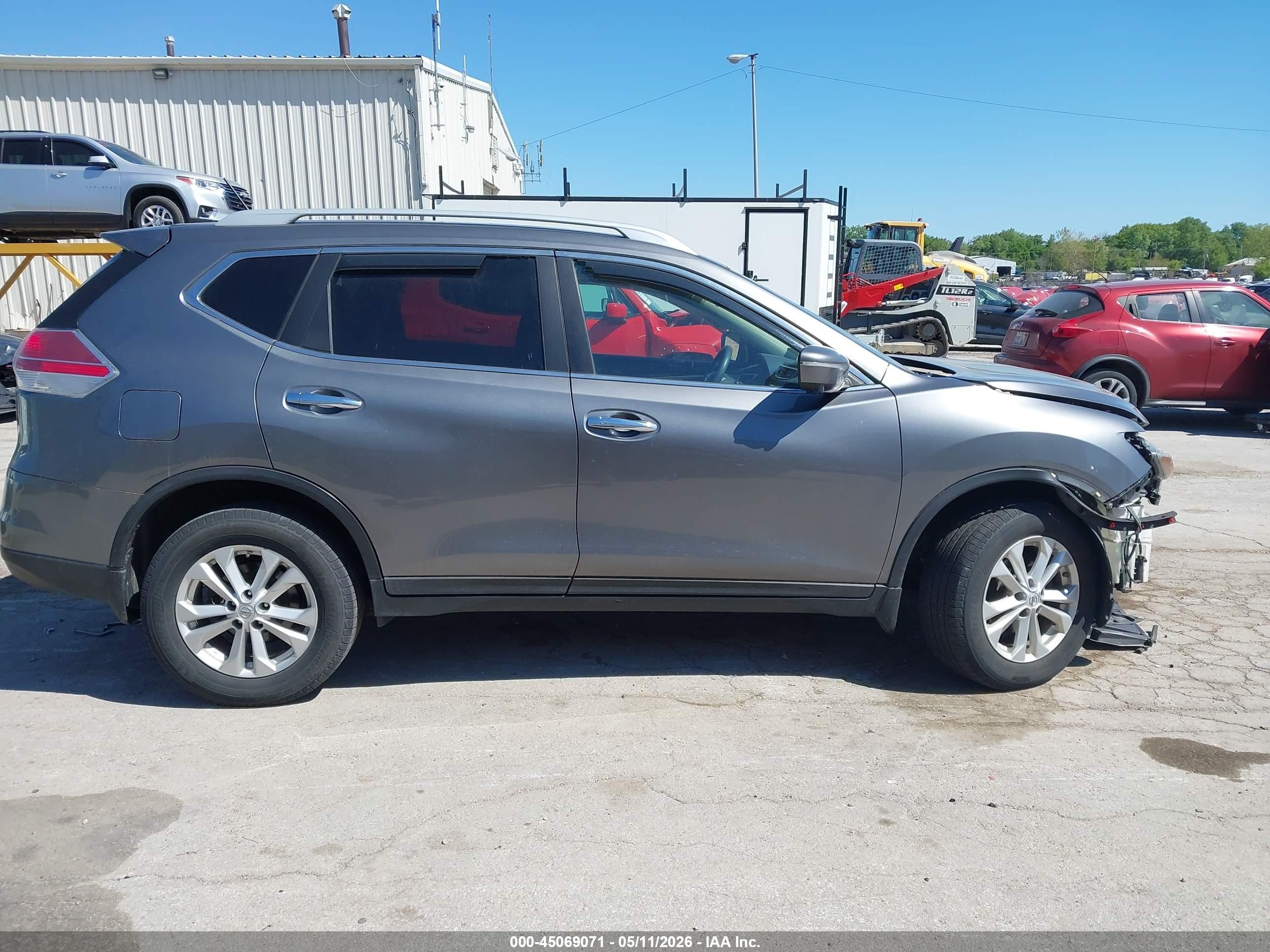 2014 Nissan Rogue Sv Gray vin: 5N1AT2MV7EC806562