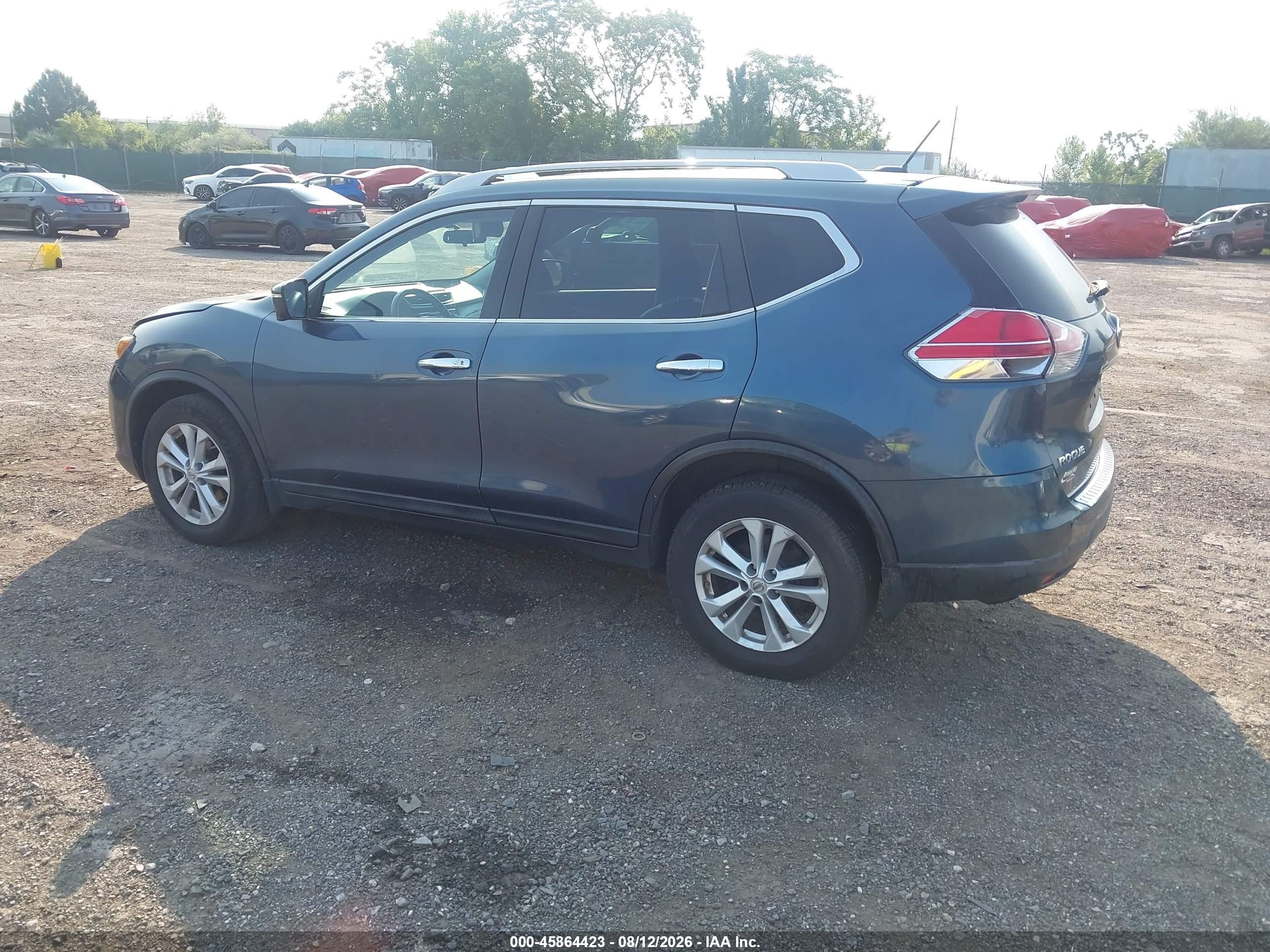 2014 Nissan Rogue Sv Синий vin: 5N1AT2MV7EC815150