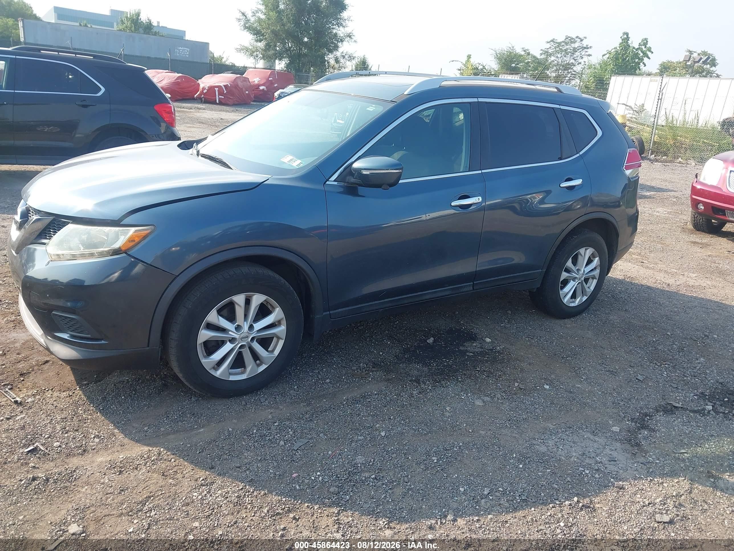 2014 Nissan Rogue Sv Синий vin: 5N1AT2MV7EC815150