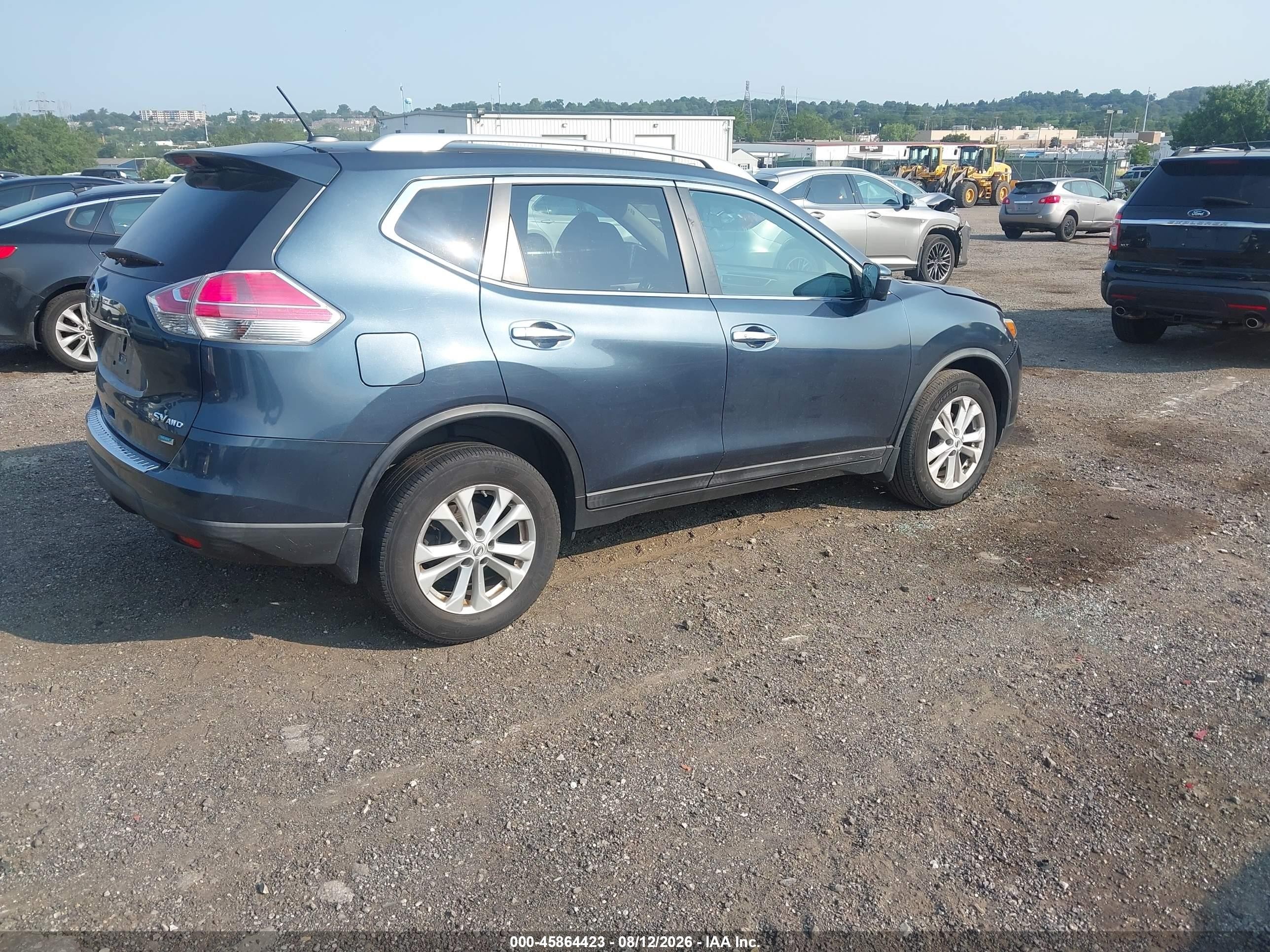 2014 Nissan Rogue Sv Синий vin: 5N1AT2MV7EC815150