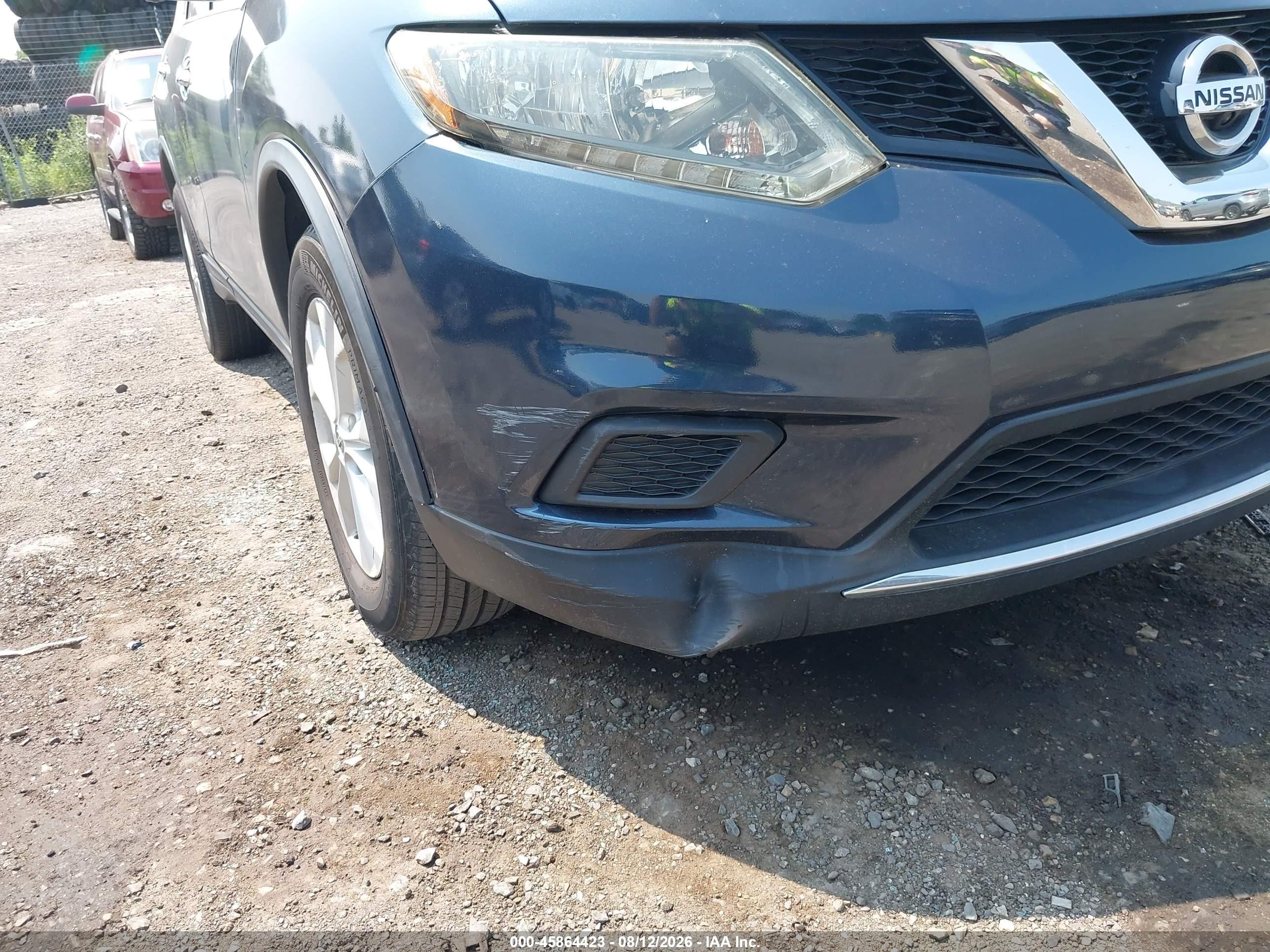 2014 Nissan Rogue Sv Синий vin: 5N1AT2MV7EC815150