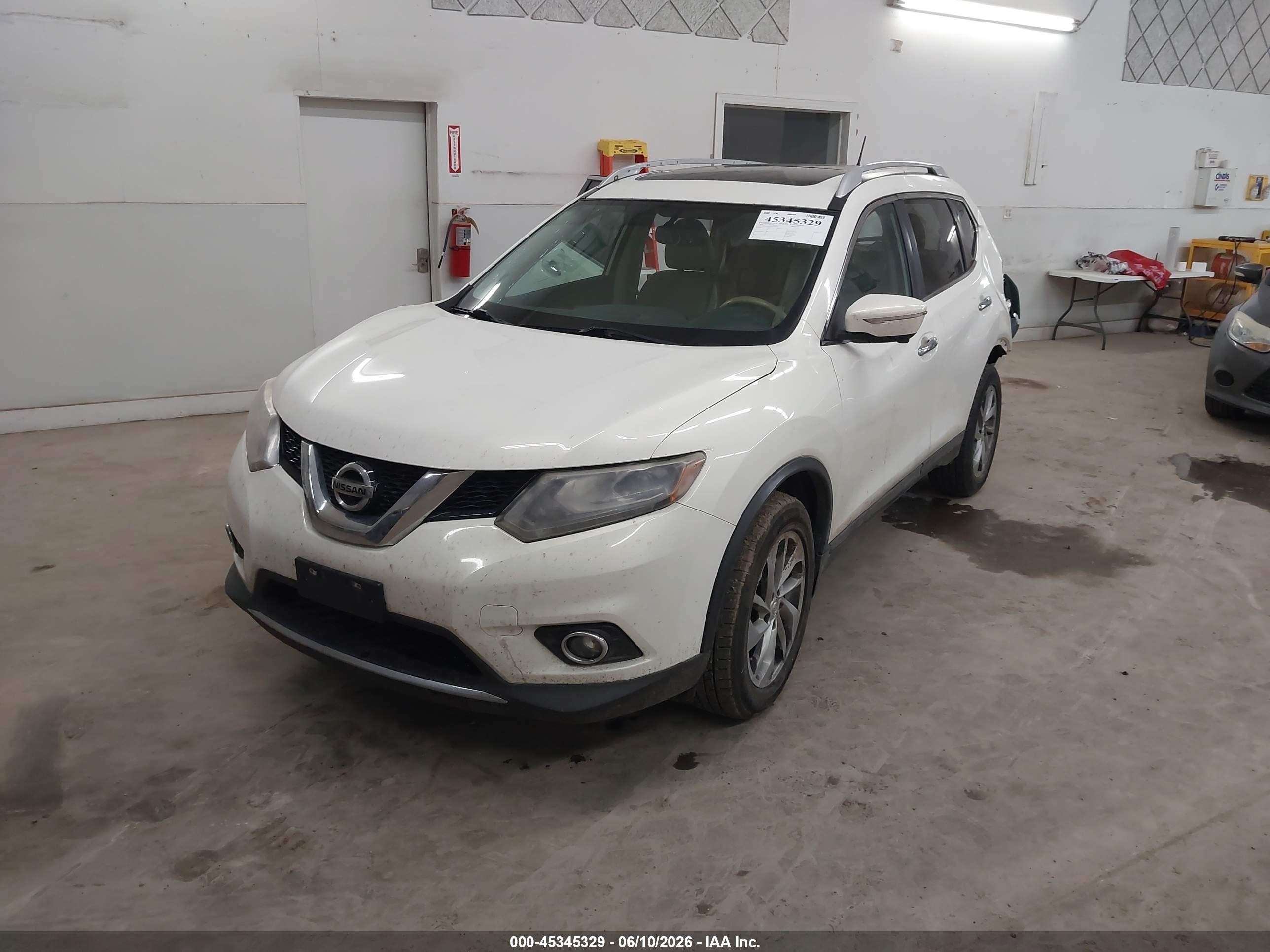 2014 Nissan Rogue Sl Белый vin: 5N1AT2MV7EC819960