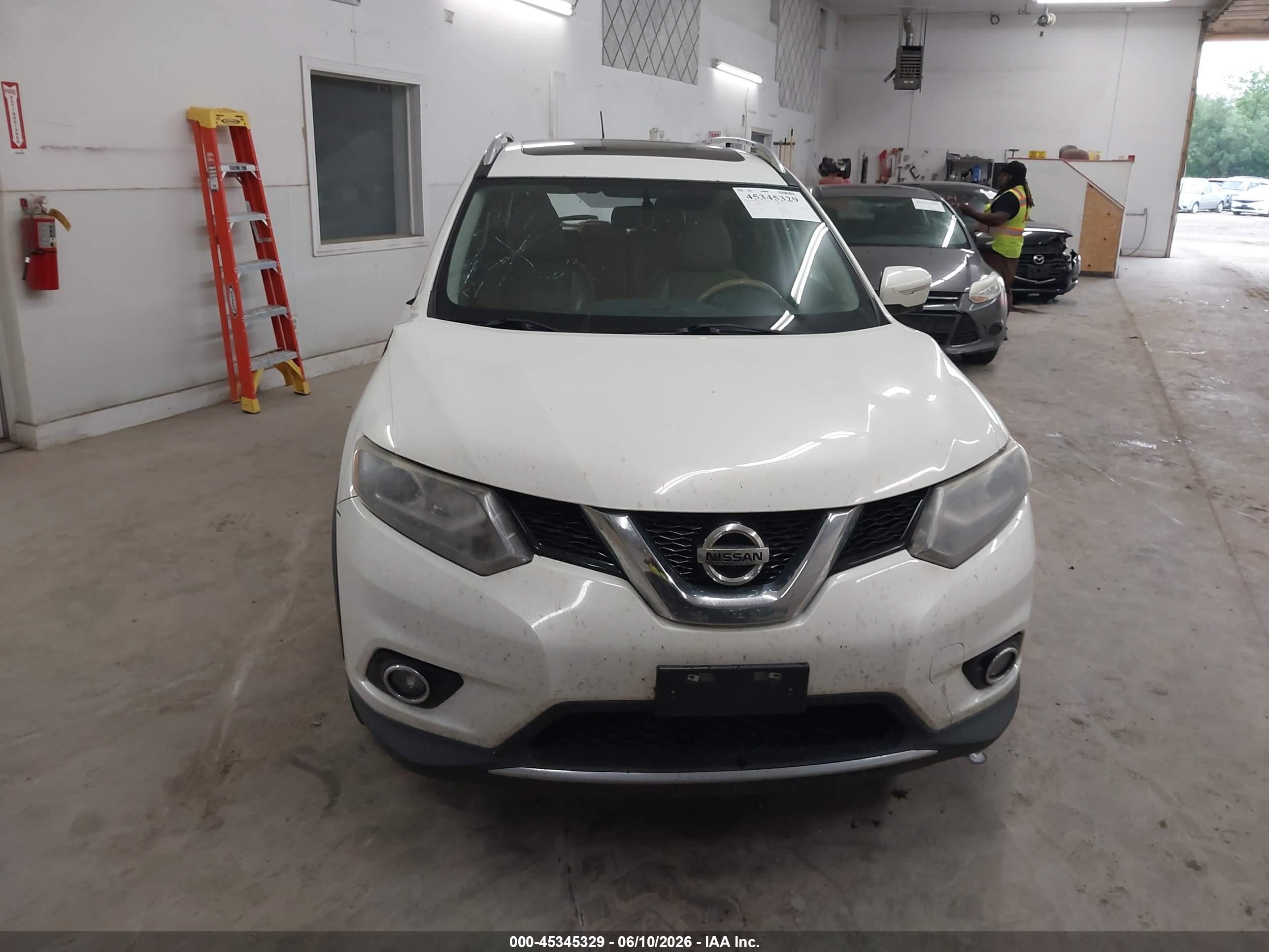 2014 Nissan Rogue Sl Белый vin: 5N1AT2MV7EC819960