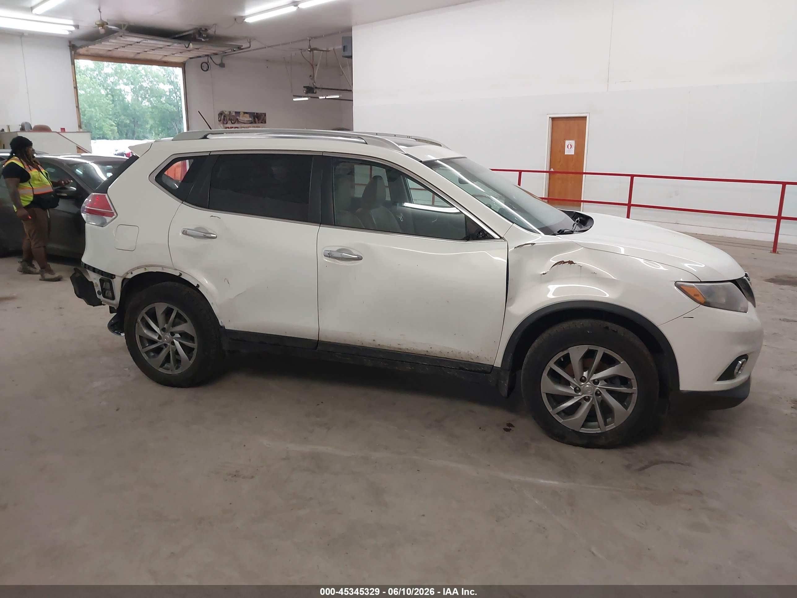 2014 Nissan Rogue Sl Белый vin: 5N1AT2MV7EC819960