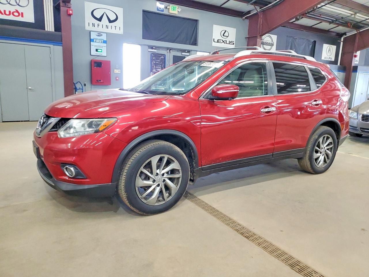 2014 Nissan Rogue S Burgundy vin: 5N1AT2MV7EC821000