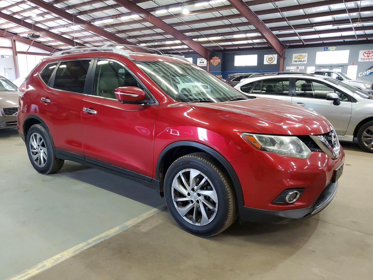 2014 Nissan Rogue S Burgundy vin: 5N1AT2MV7EC821000