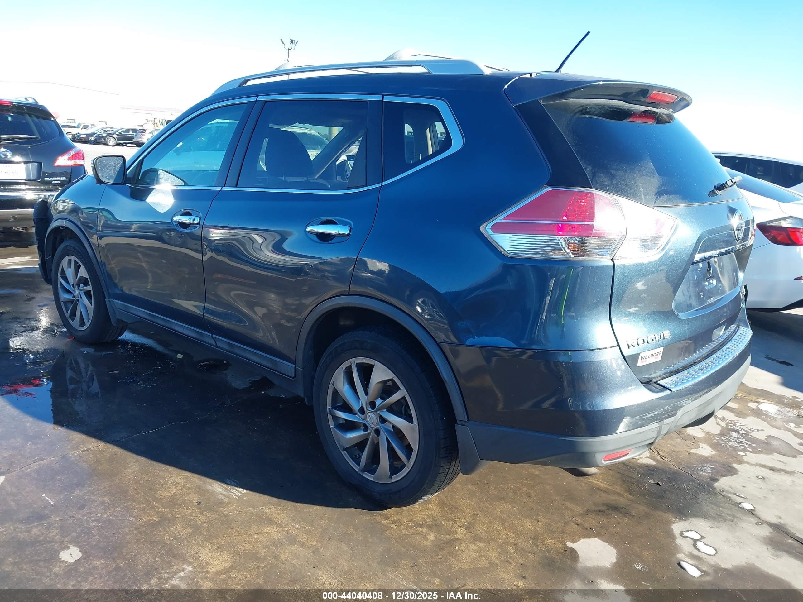 2014 Nissan Rogue Sl Blue vin: 5N1AT2MV7EC831333