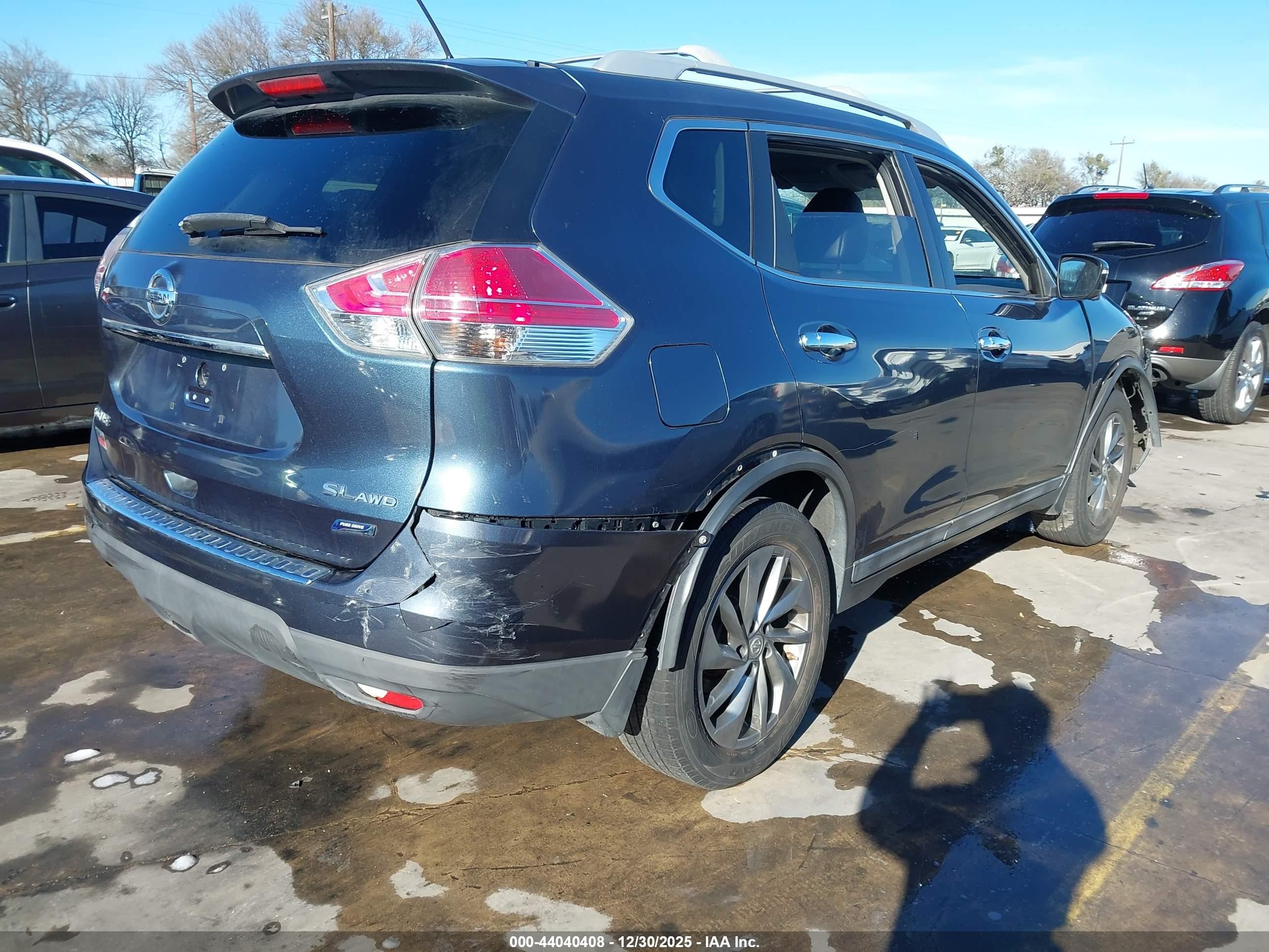 2014 Nissan Rogue Sl Blue vin: 5N1AT2MV7EC831333