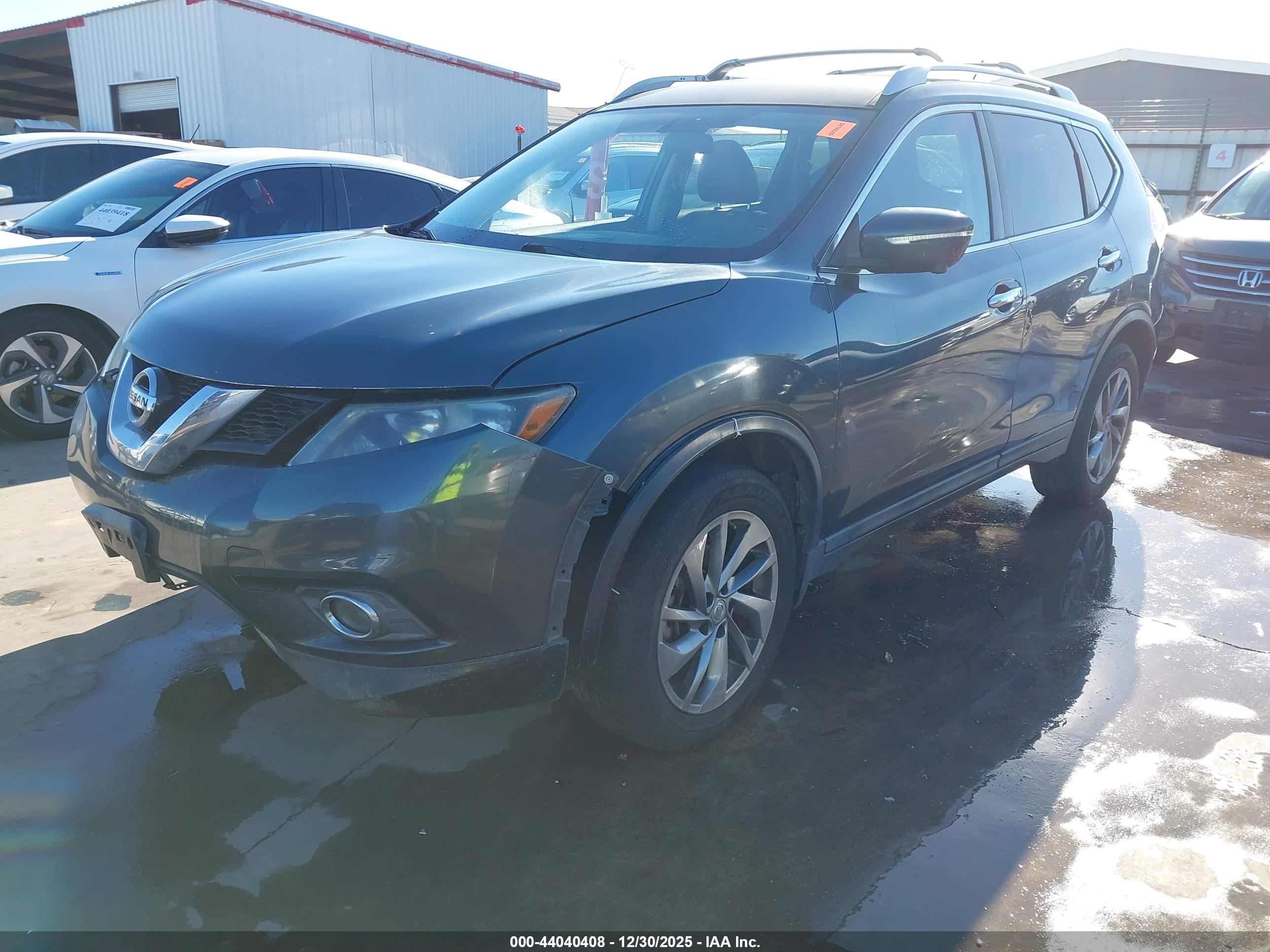 2014 Nissan Rogue Sl Blue vin: 5N1AT2MV7EC831333