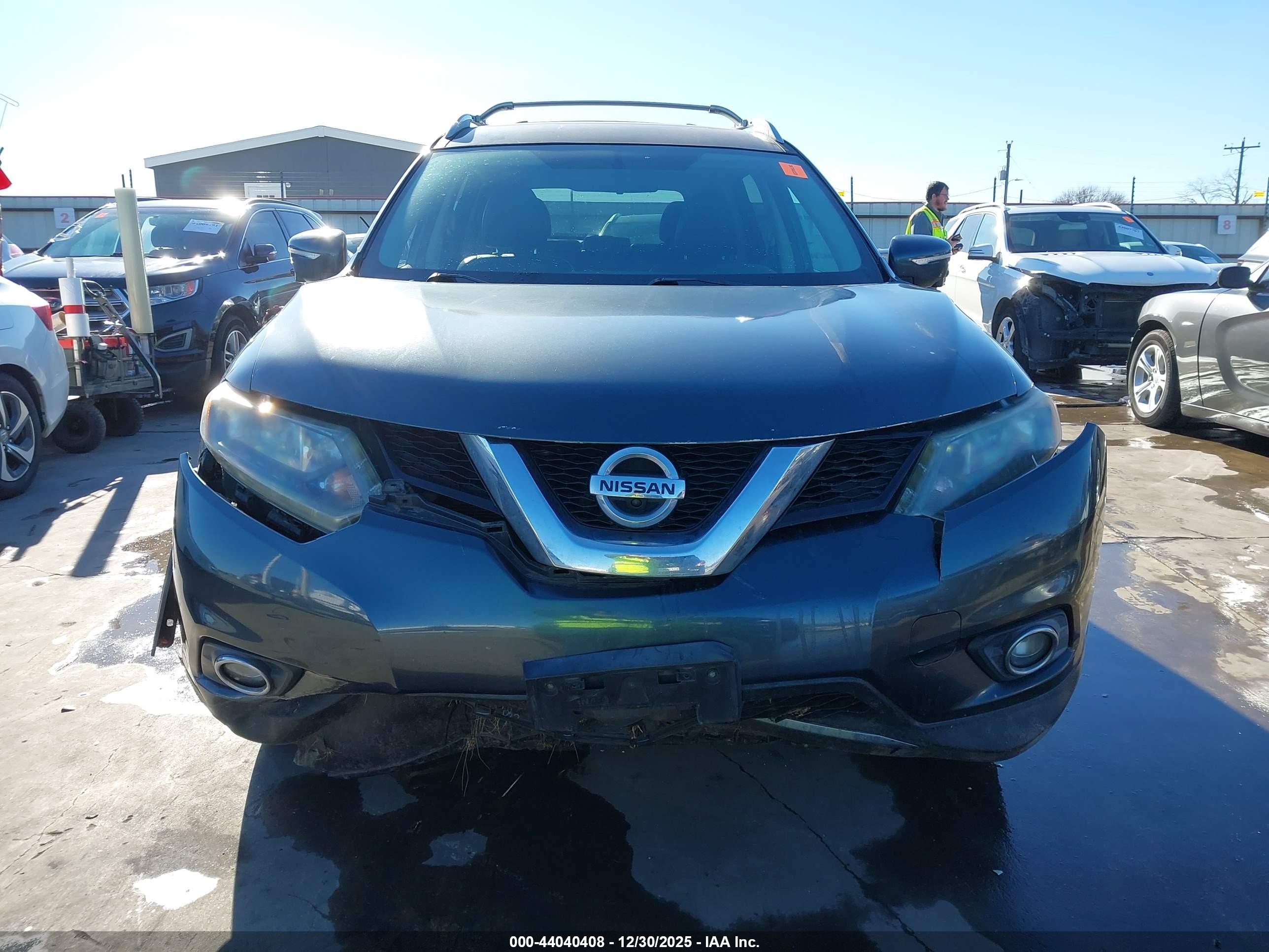 2014 Nissan Rogue Sl Blue vin: 5N1AT2MV7EC831333