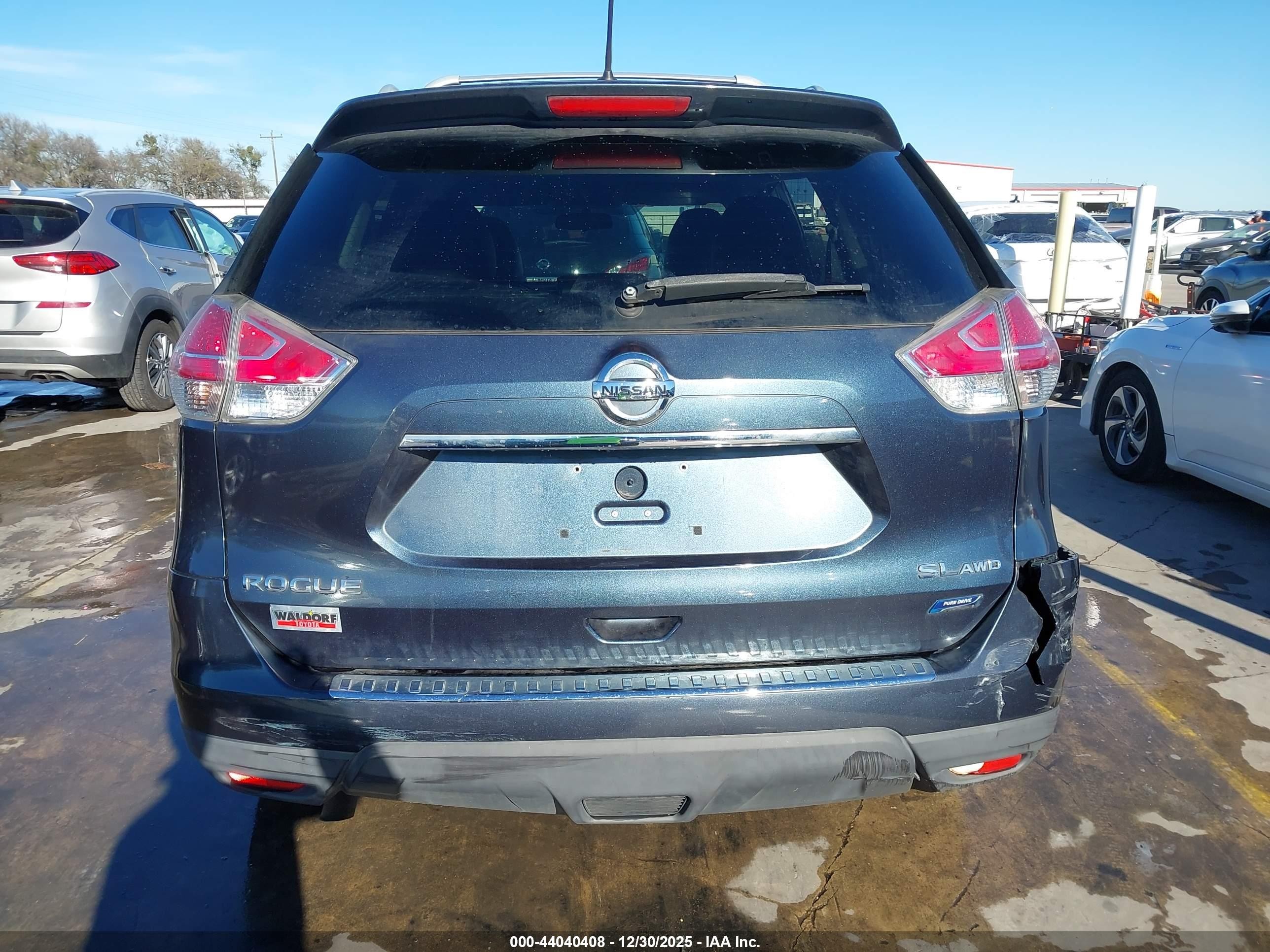 2014 Nissan Rogue Sl Blue vin: 5N1AT2MV7EC831333