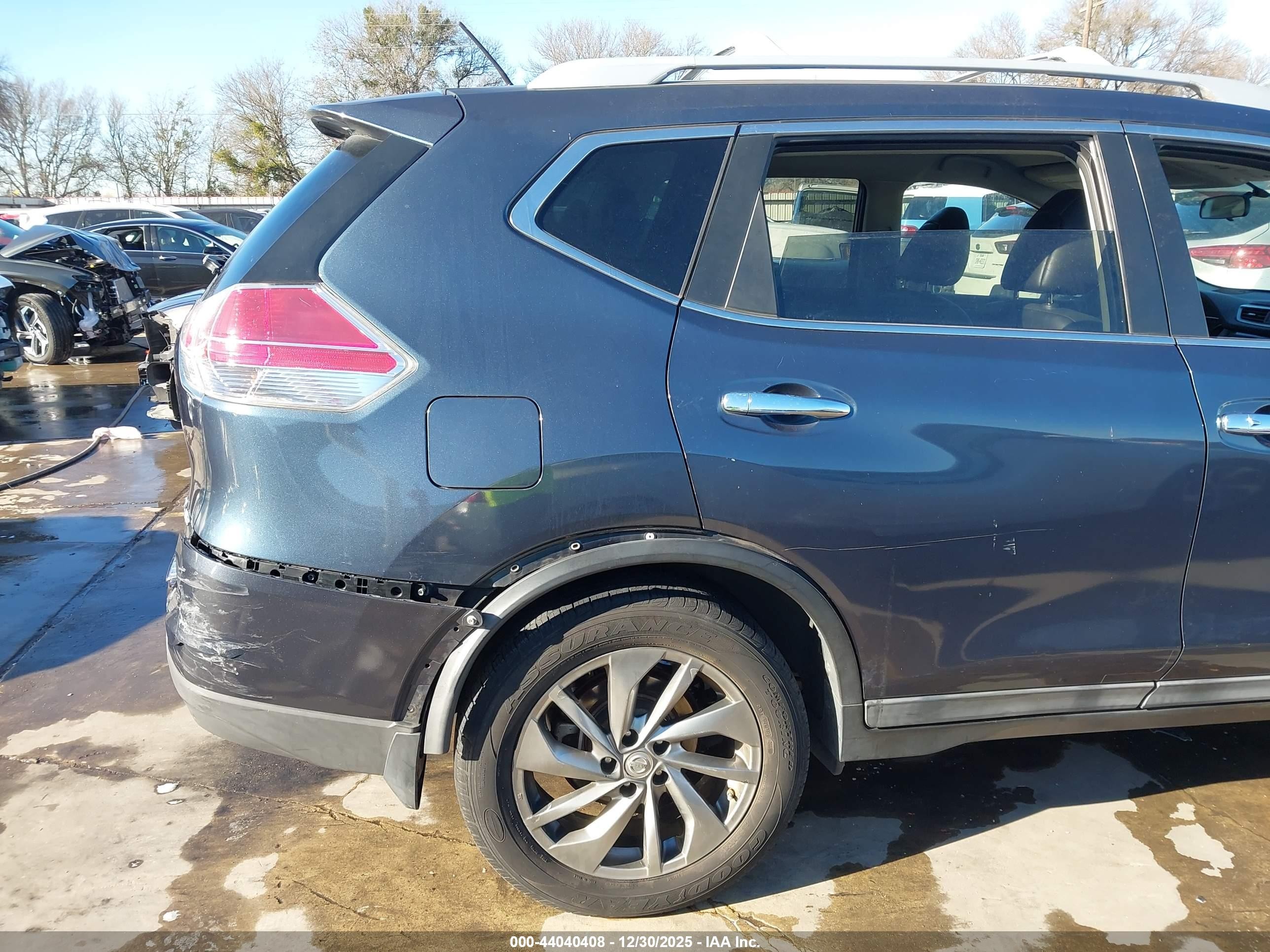 2014 Nissan Rogue Sl Blue vin: 5N1AT2MV7EC831333