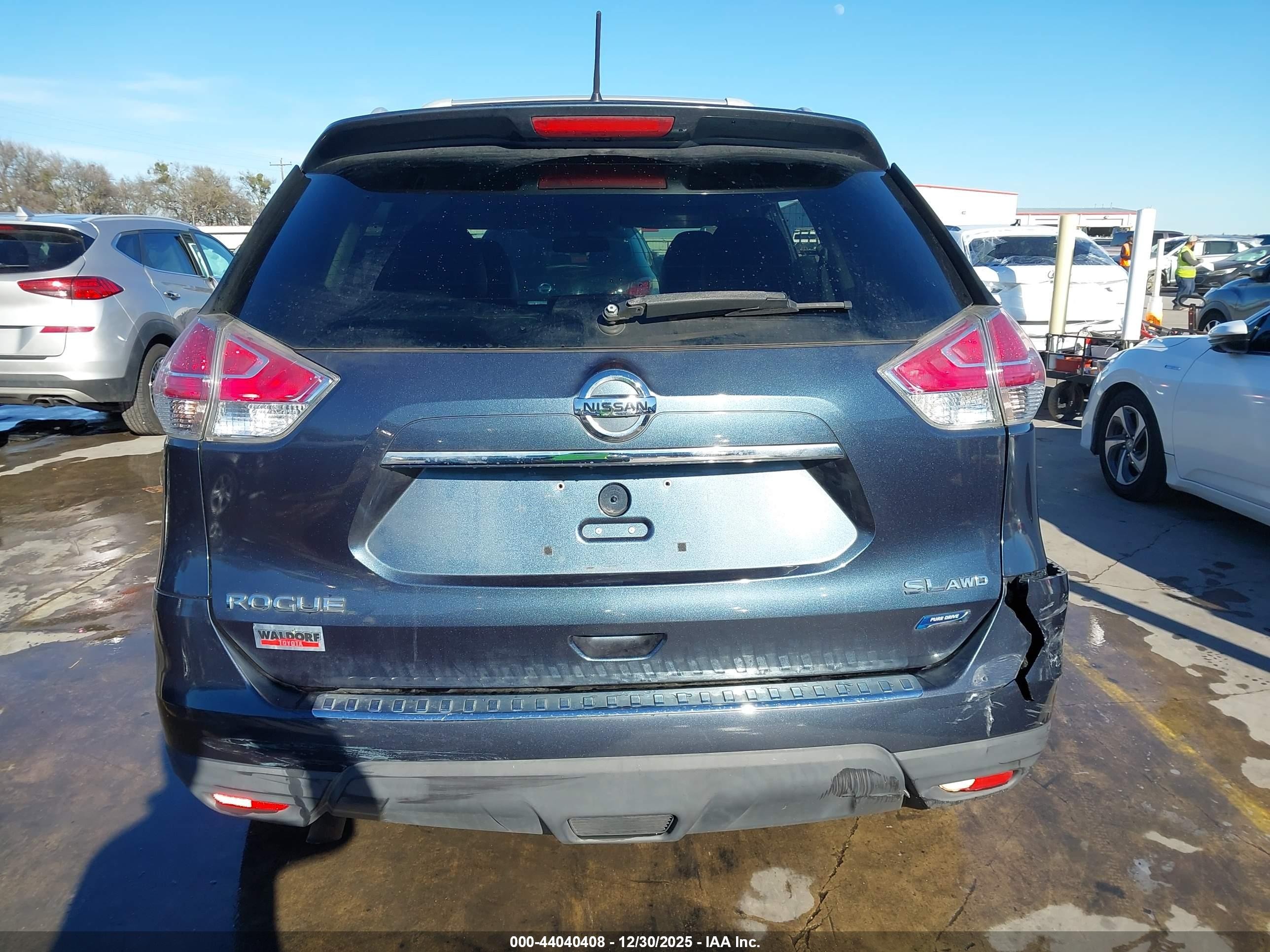 2014 Nissan Rogue Sl Blue vin: 5N1AT2MV7EC831333