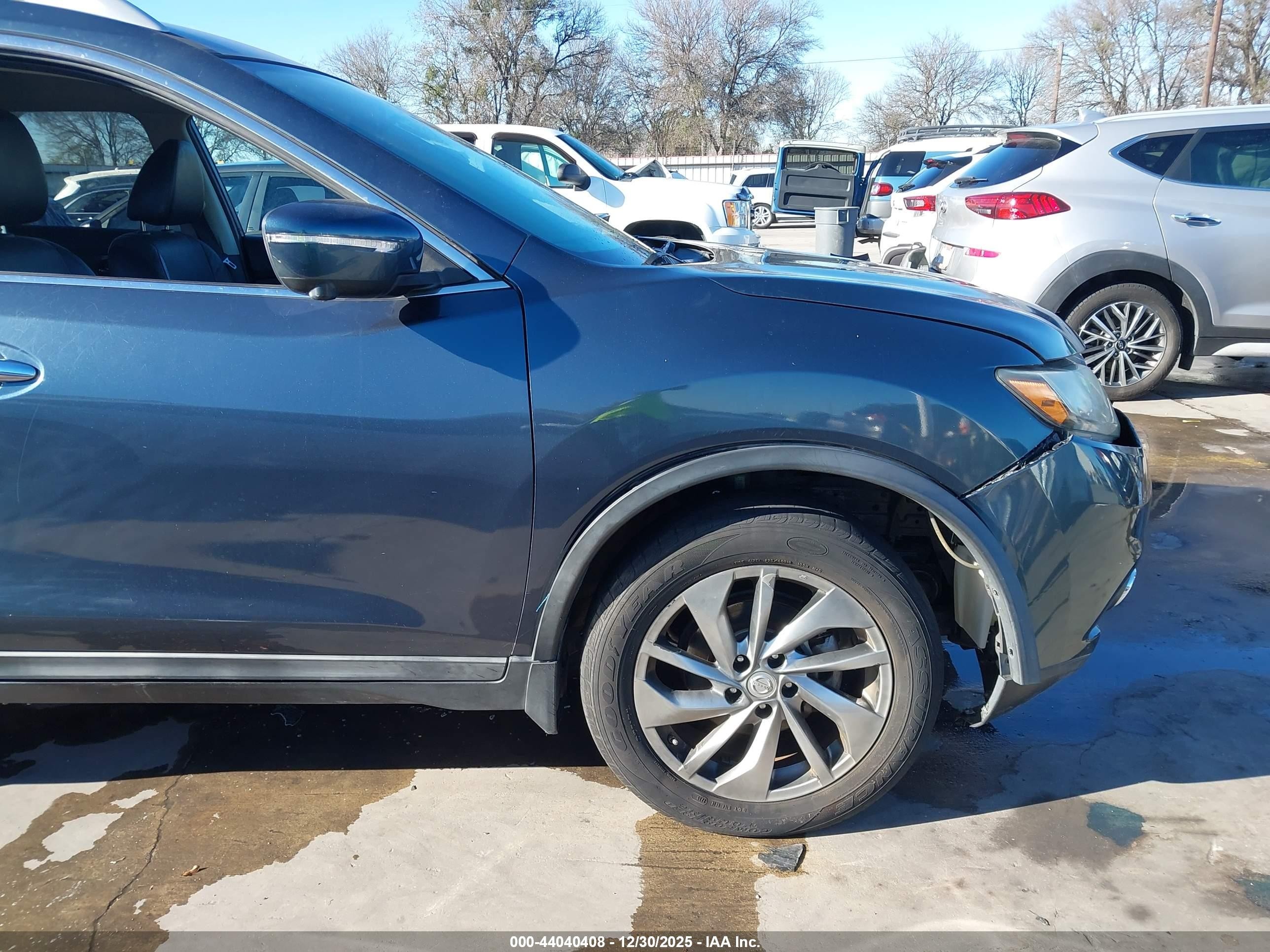2014 Nissan Rogue Sl Blue vin: 5N1AT2MV7EC831333