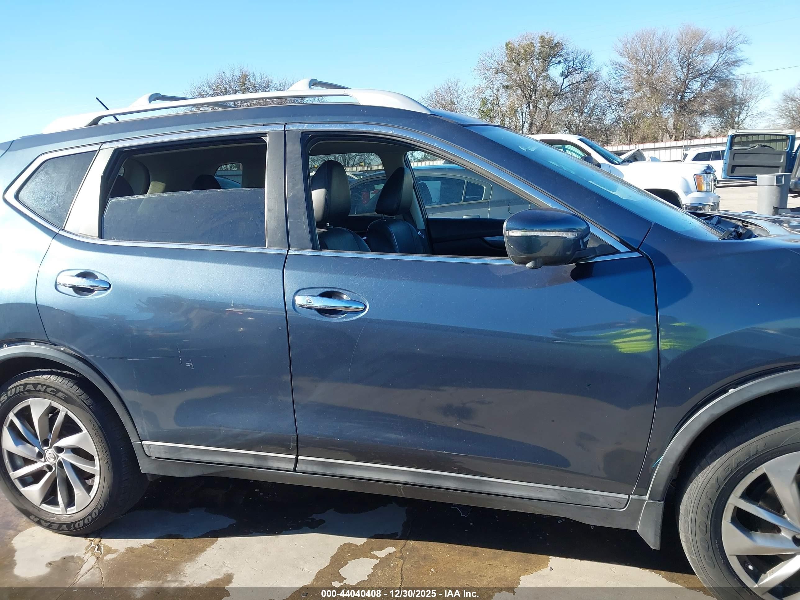 2014 Nissan Rogue Sl Blue vin: 5N1AT2MV7EC831333