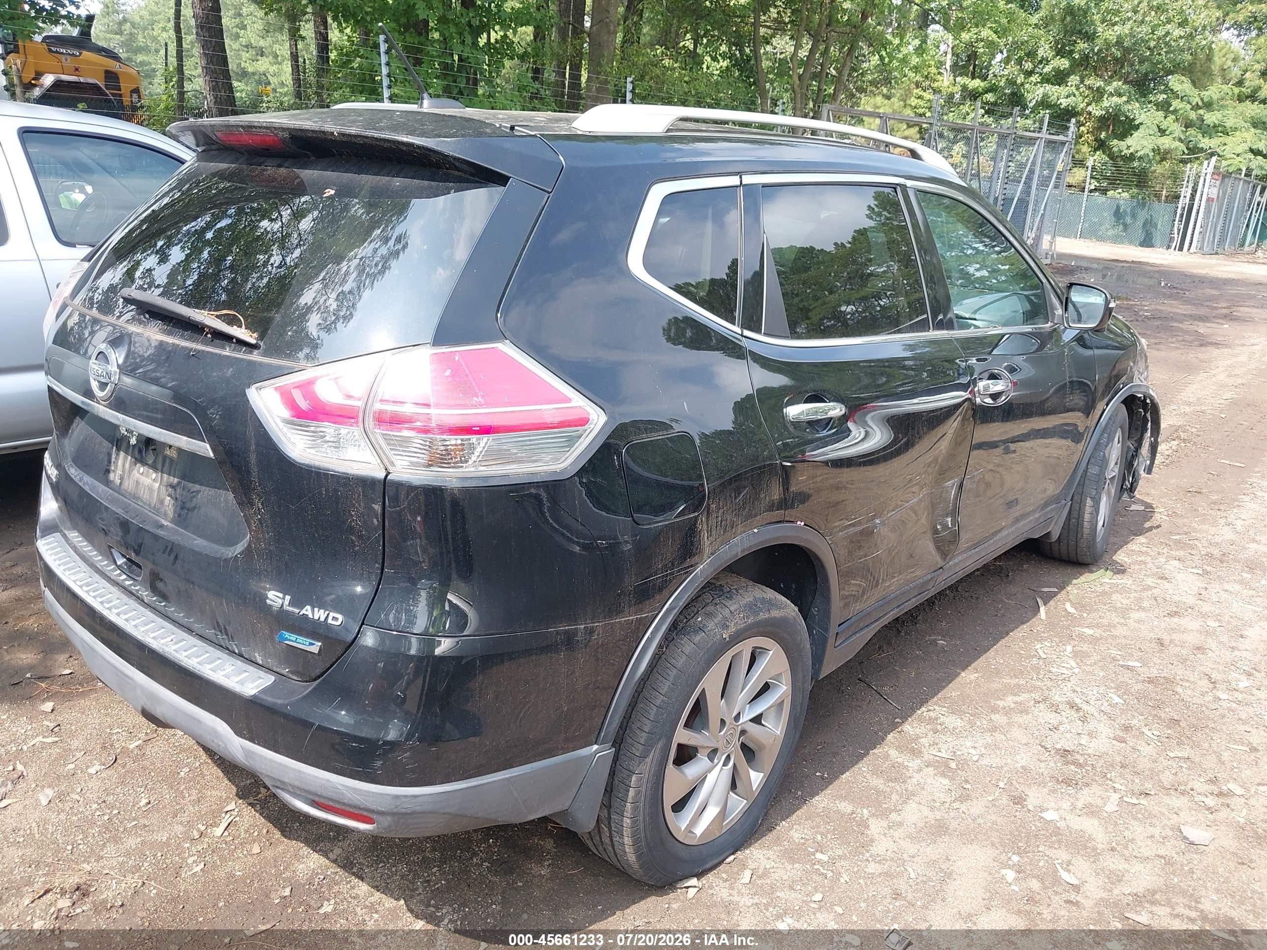 2014 Nissan Rogue Sl Black vin: 5N1AT2MV7EC834846