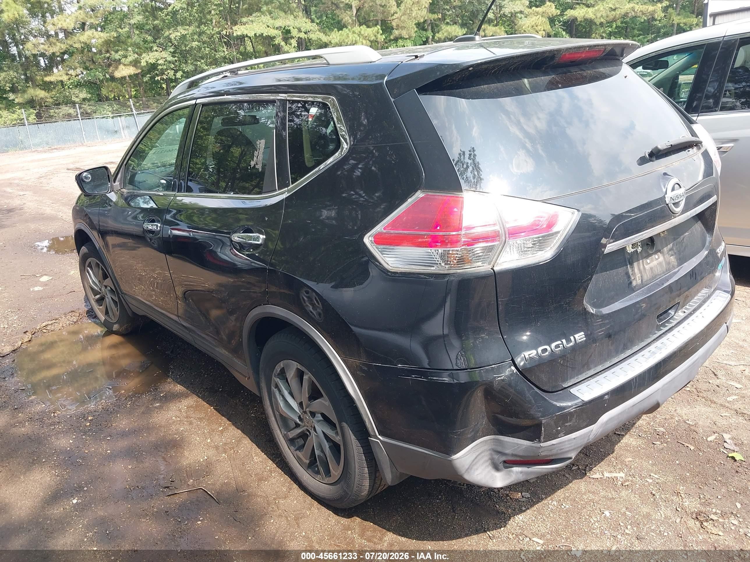 2014 Nissan Rogue Sl Black vin: 5N1AT2MV7EC834846