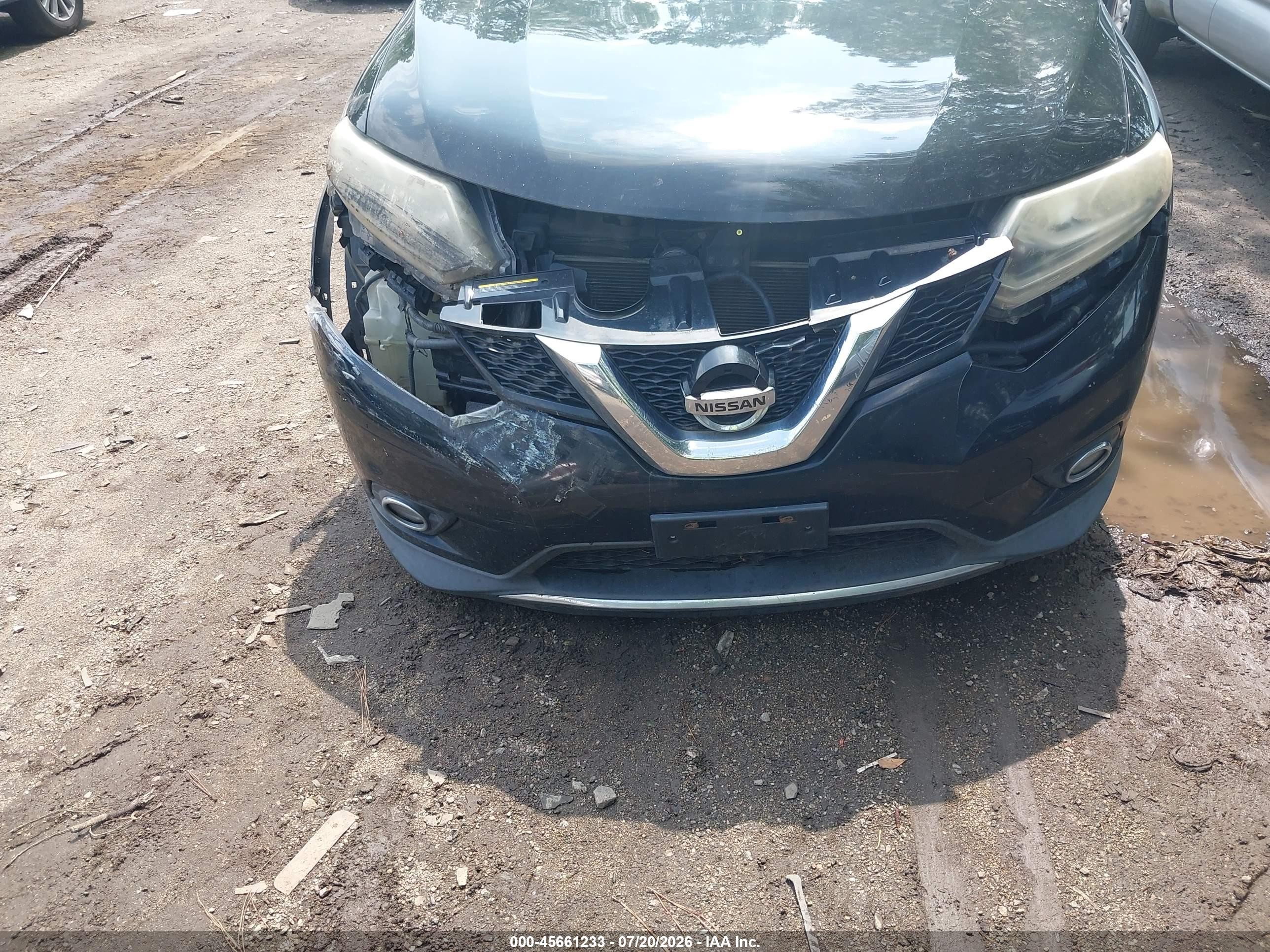2014 Nissan Rogue Sl Black vin: 5N1AT2MV7EC834846