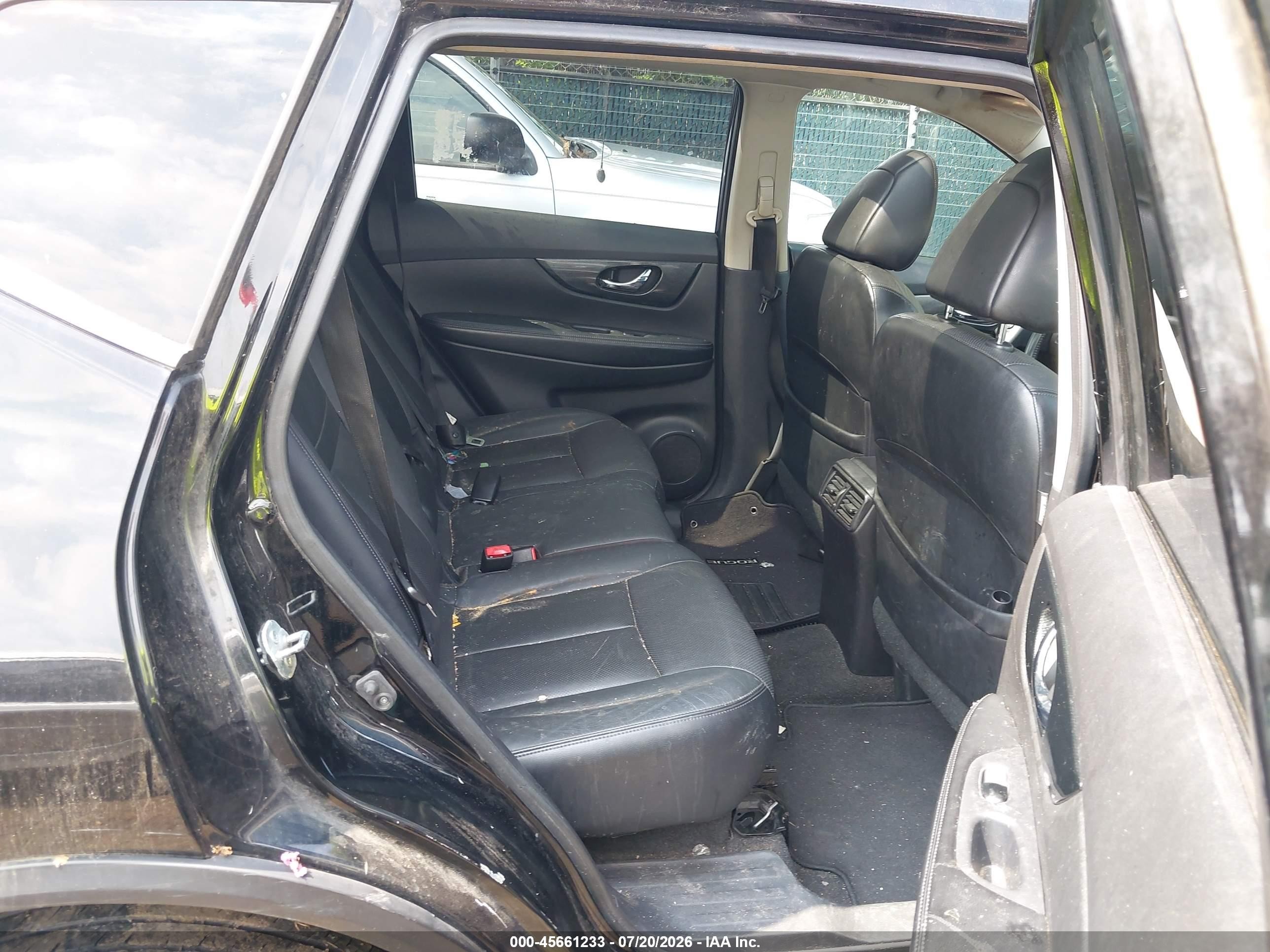 2014 Nissan Rogue Sl Black vin: 5N1AT2MV7EC834846
