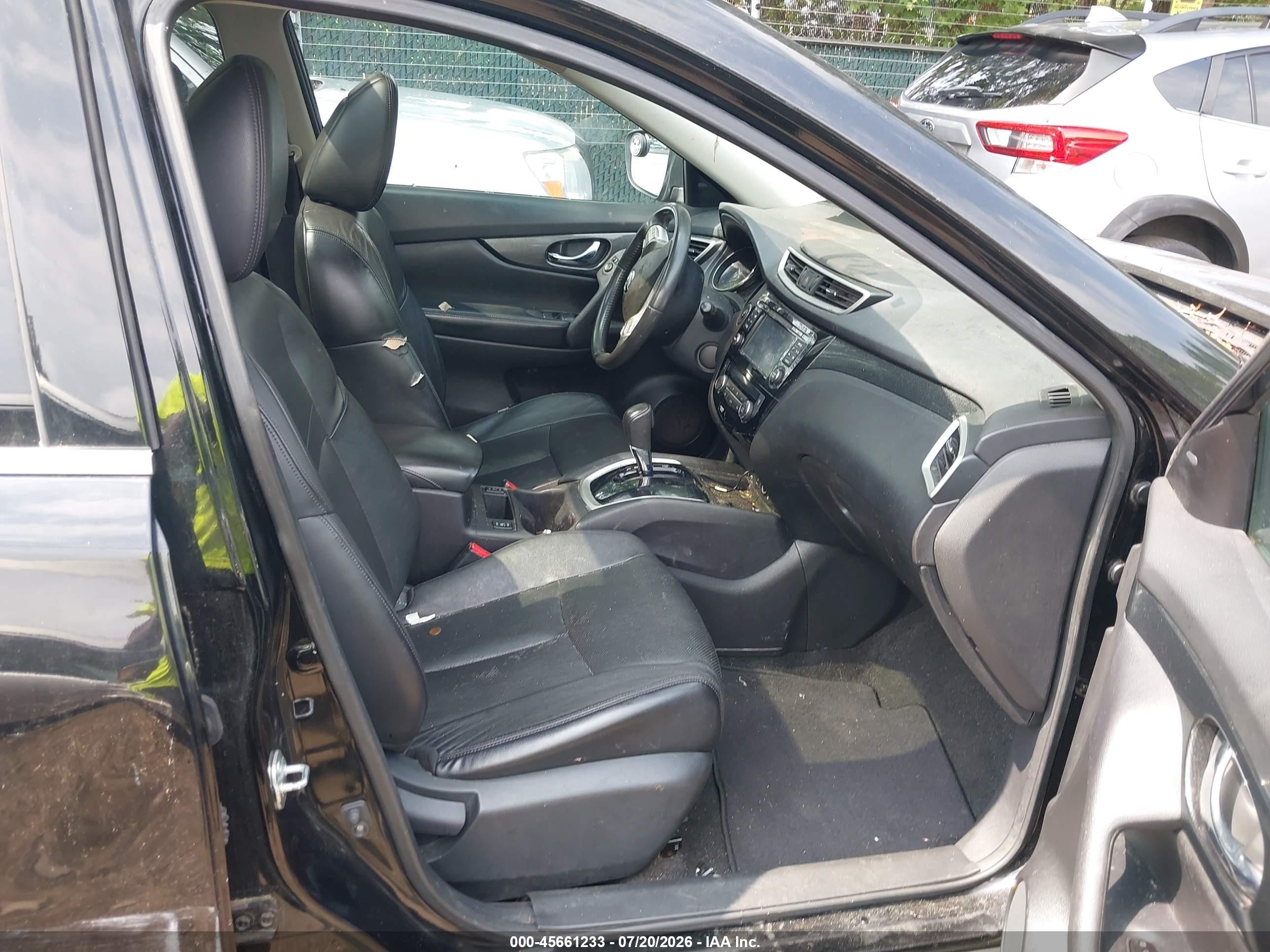 2014 Nissan Rogue Sl Black vin: 5N1AT2MV7EC834846