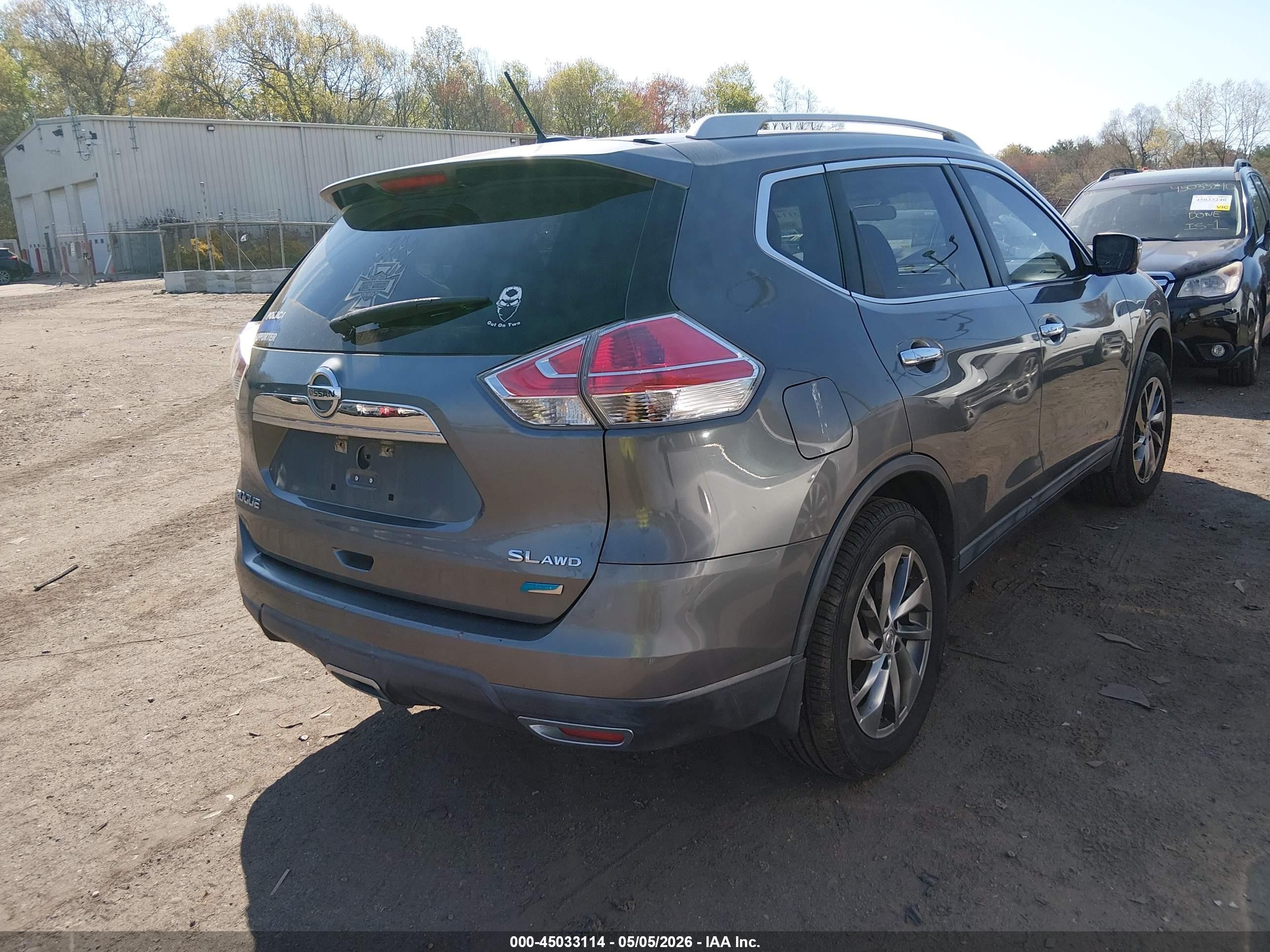 2014 Nissan Rogue Sl Gray vin: 5N1AT2MV7EC848665